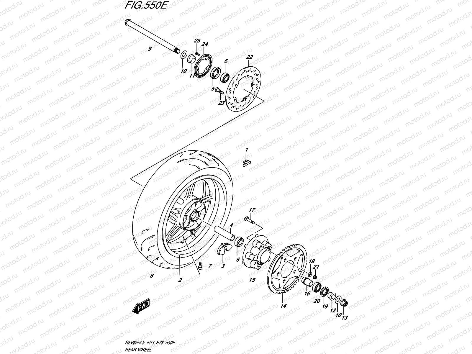 550E - REAR WHEEL (SFV650AL5 E33)