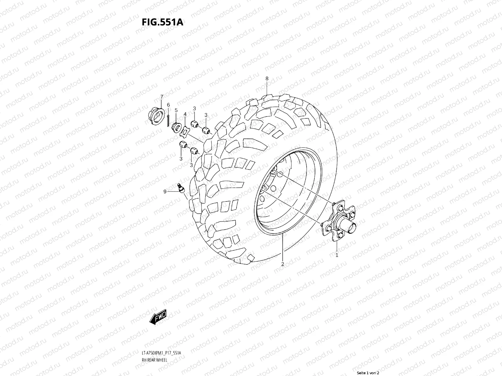 551A - RH REAR WHEEL (LT-A750XPM1 P17)