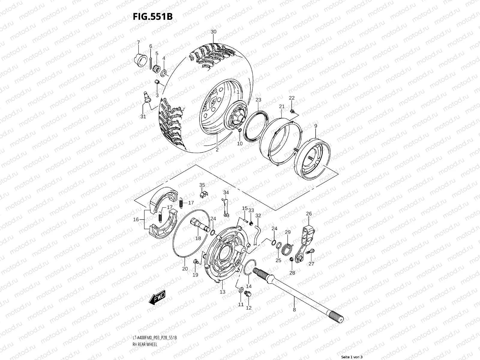 551C - RH REAR WHEEL (LT-A400FZM0 P03)