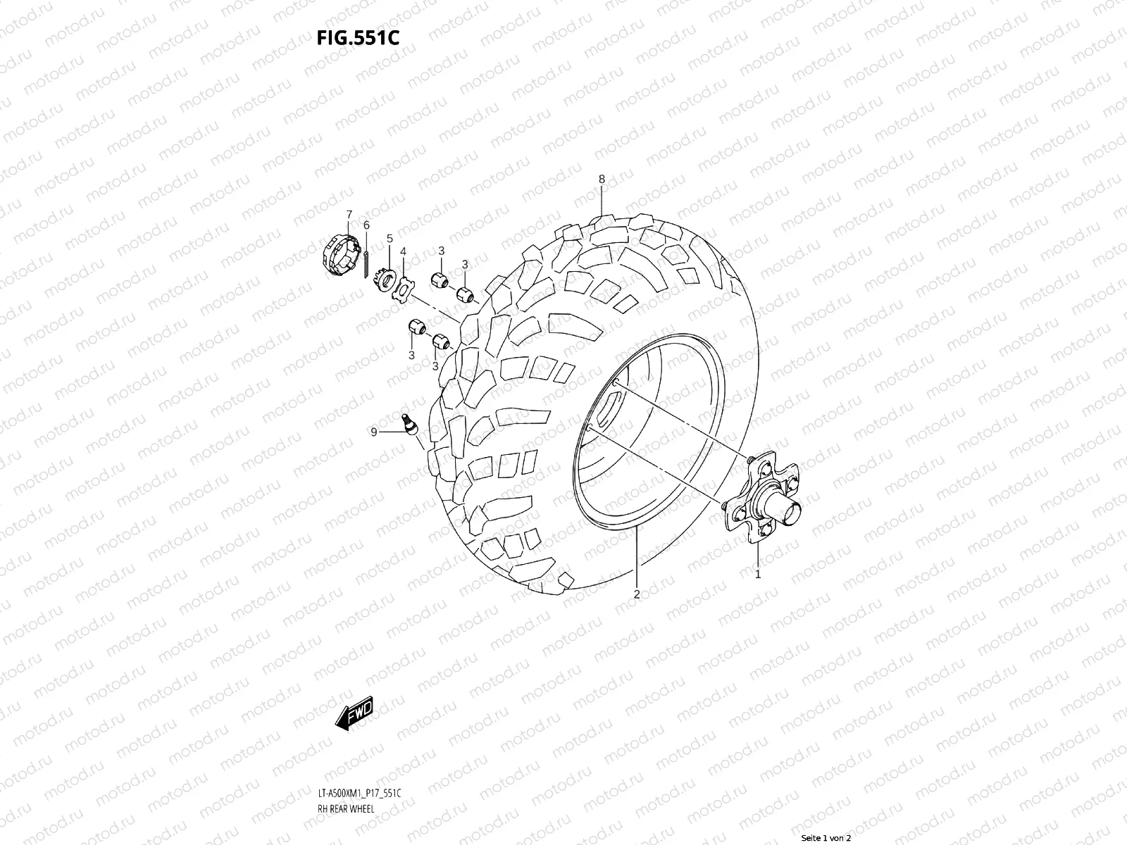 551C - RH REAR WHEEL (LT-A500XPZ:M1:P17)
