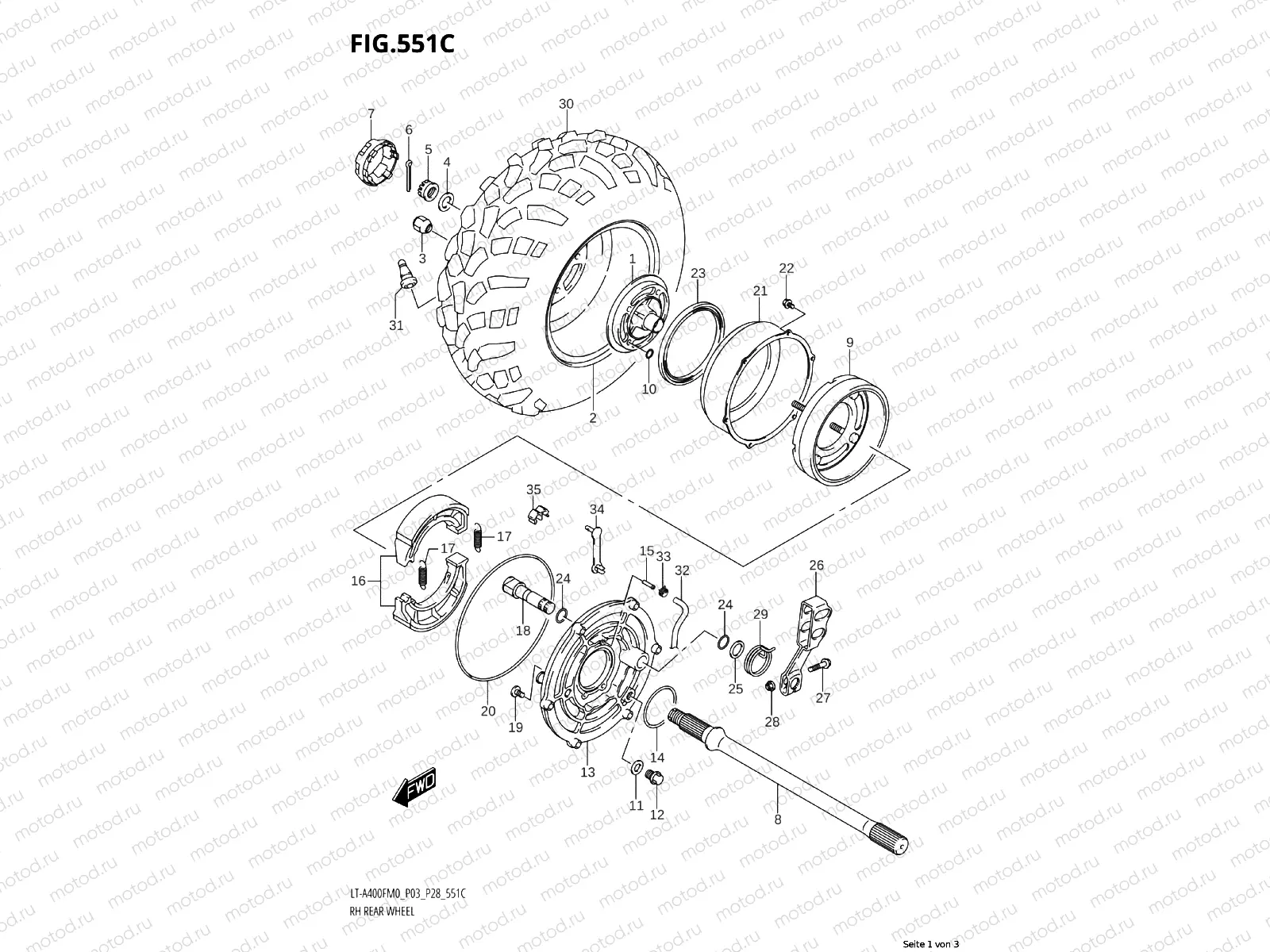 551D - RH REAR WHEEL (LT-A400FZM0 P28)