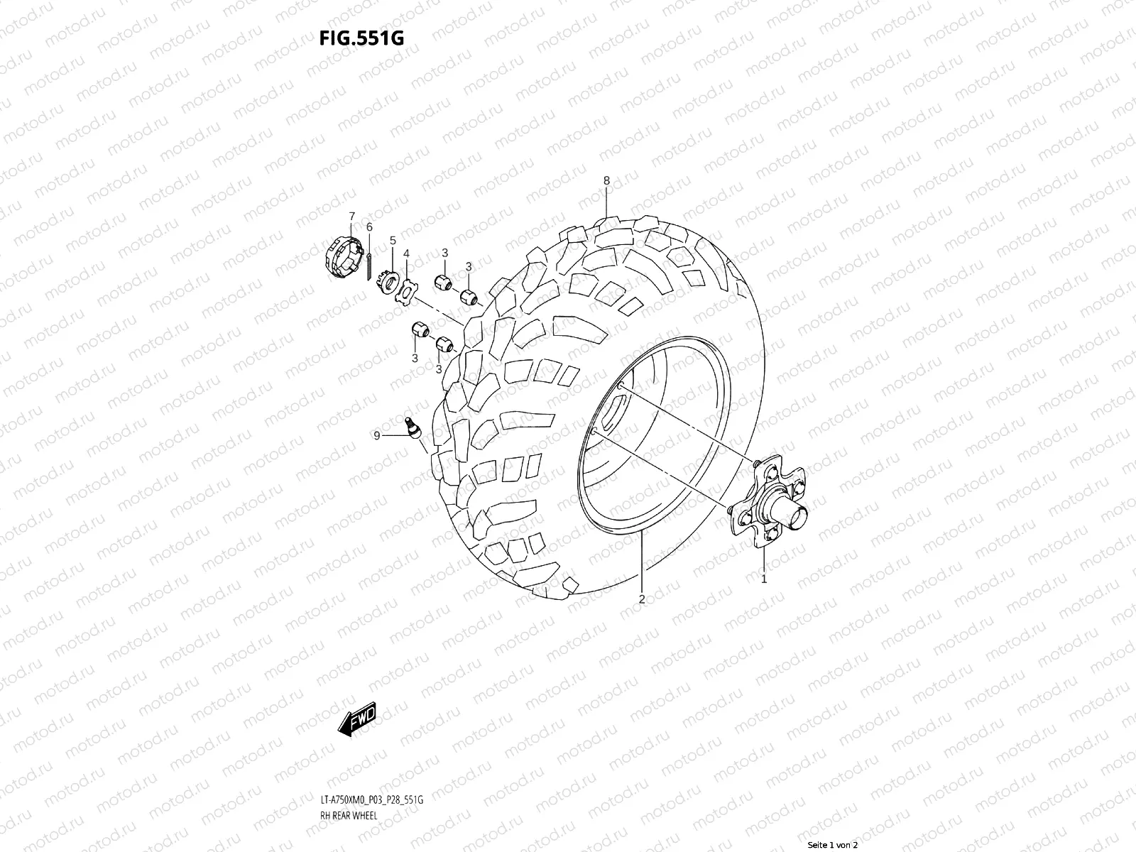 551G - RH REAR WHEEL (LT-A750XPZ:M0:P03)