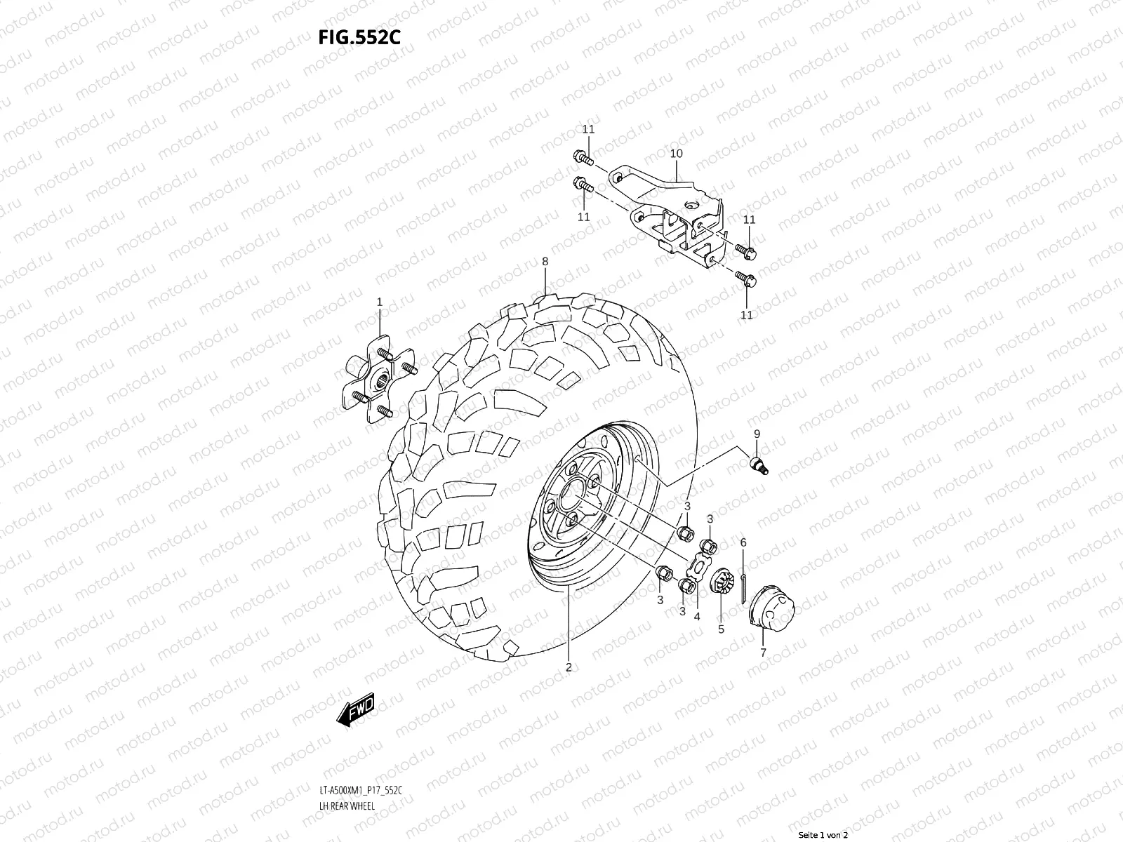 552C - LH REAR WHEEL (LT-A500XPZ:M1:P17)