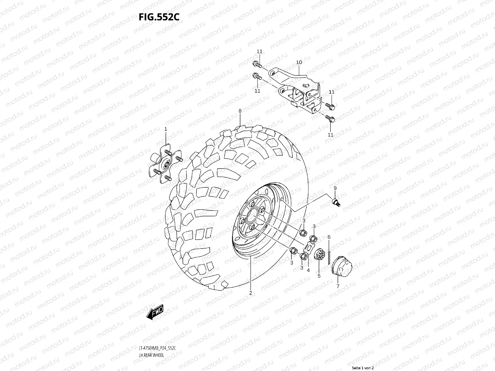 552C - LH REAR WHEEL (LT-A750XPZM0 P24)