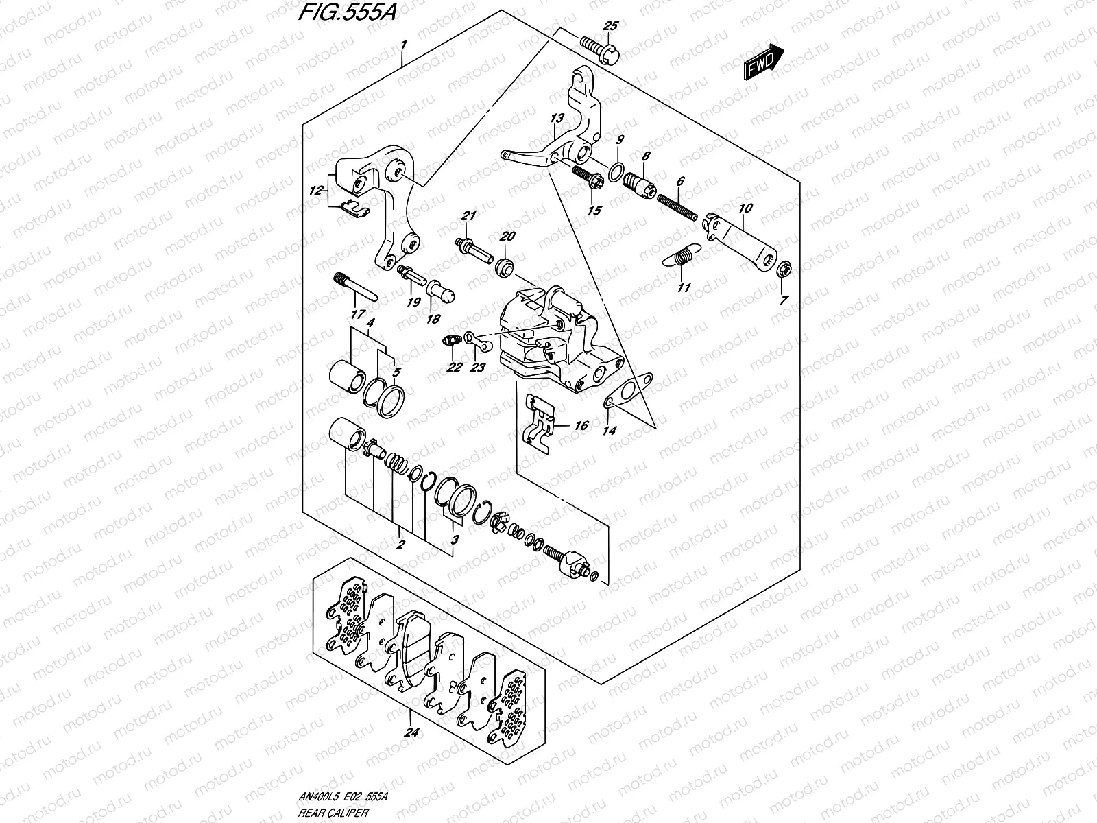 555A - REAR CALIPER (AN400L5 E19)