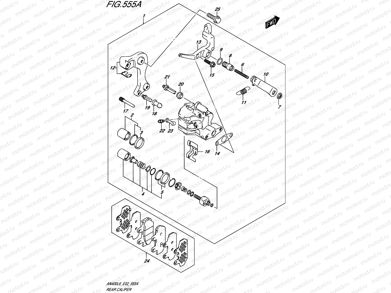 555A - REAR CALIPER (AN400L6 E19)