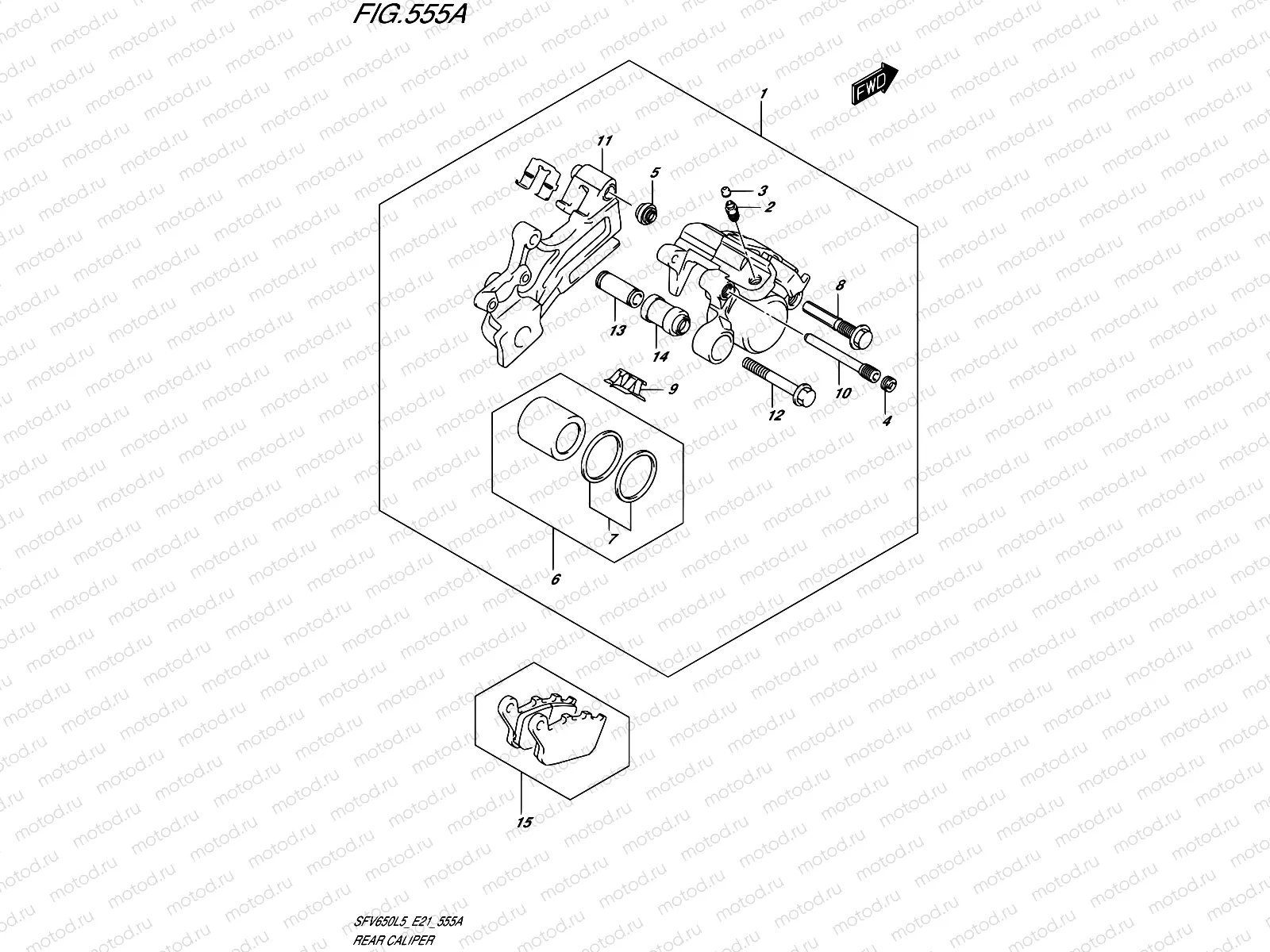 555A - REAR CALIPER (SFV650L5 E21)
