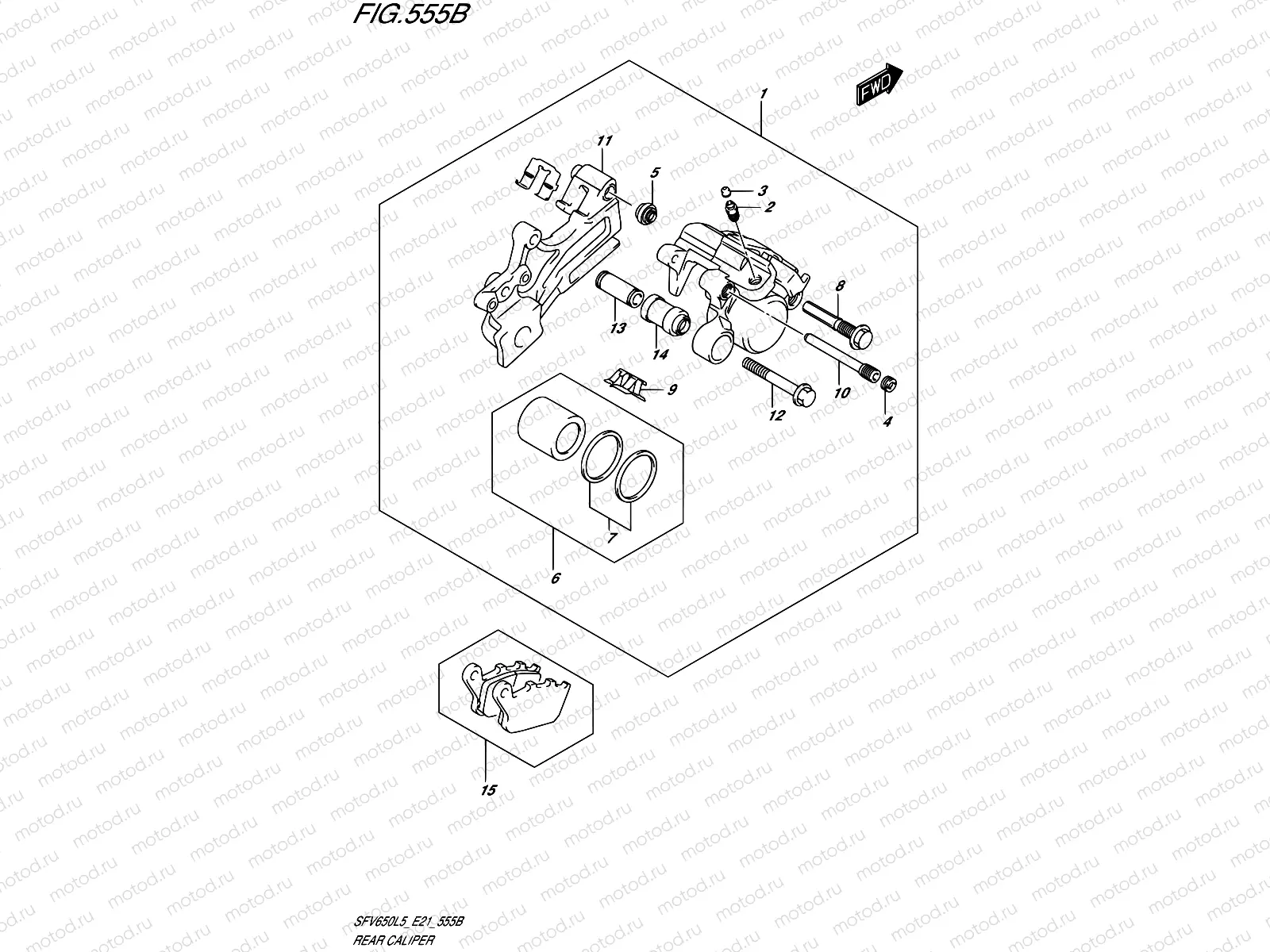 555B - REAR CALIPER (SFV650AL5 E21)