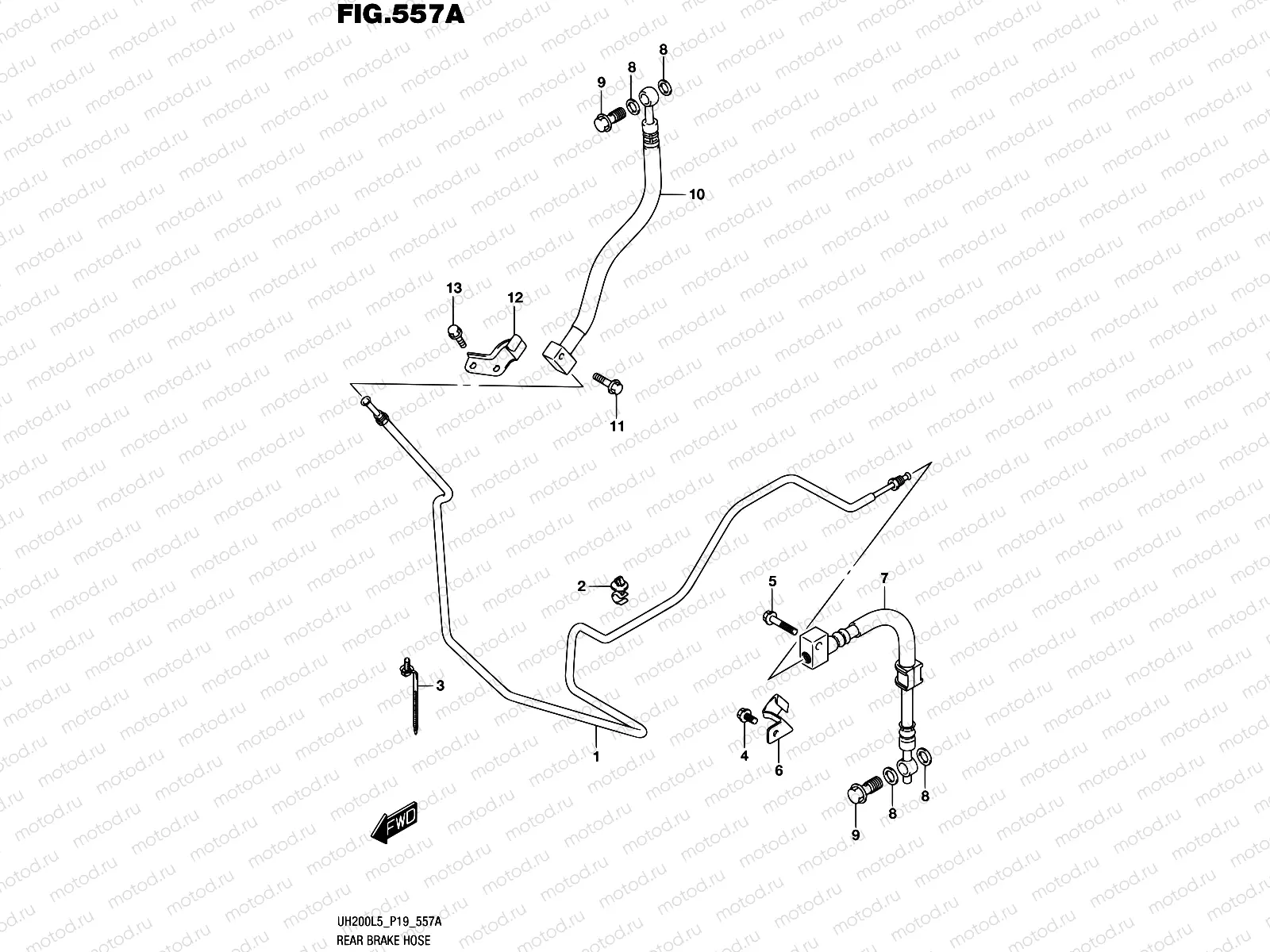 557A - REAR BRAKE HOSE (UH200L5 P04)