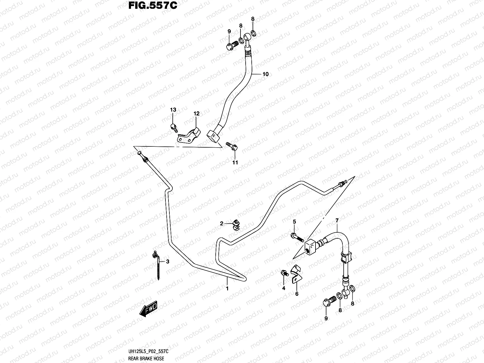557C - REAR BRAKE HOSE (UH125L5 P19)