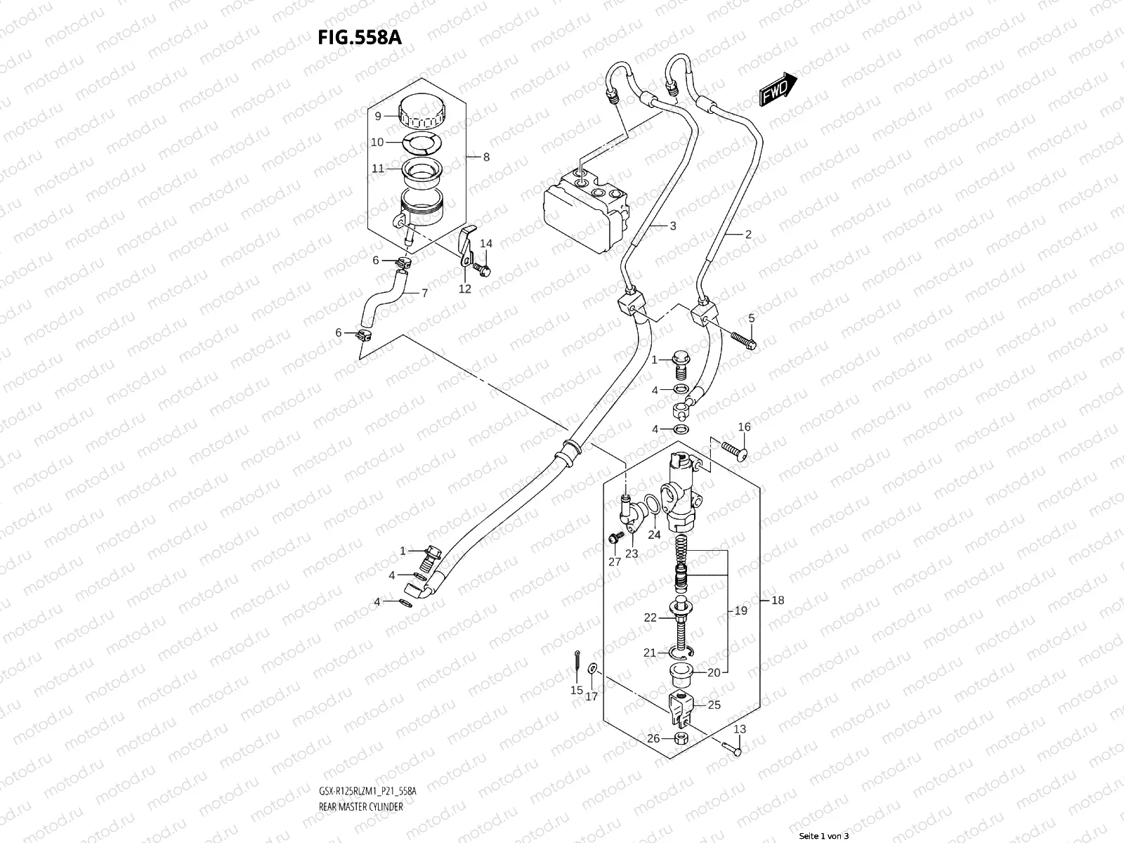 558A - REAR BRAKE MASTER CYLINDER