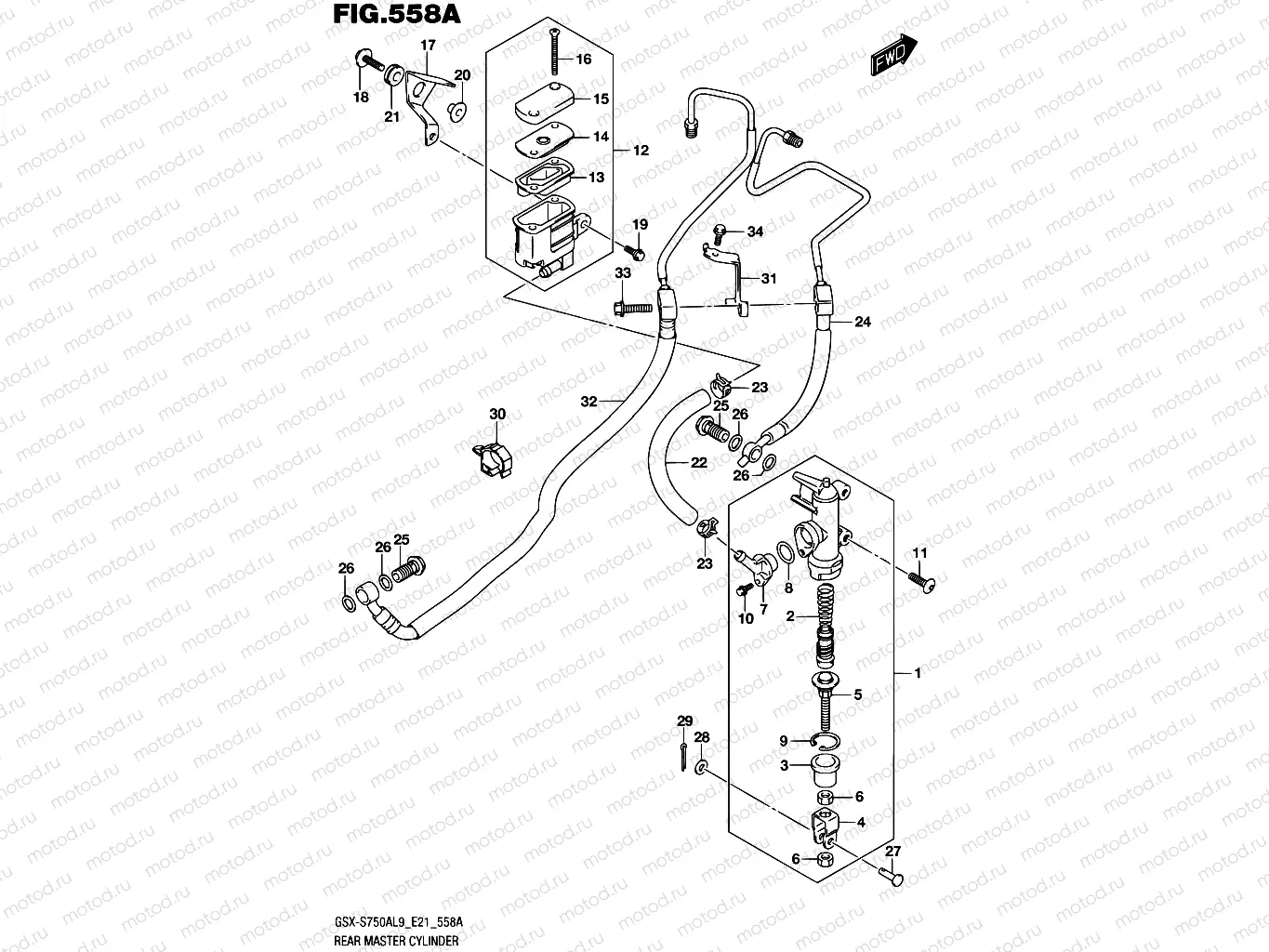 558A - REAR MASTER CYLINDER