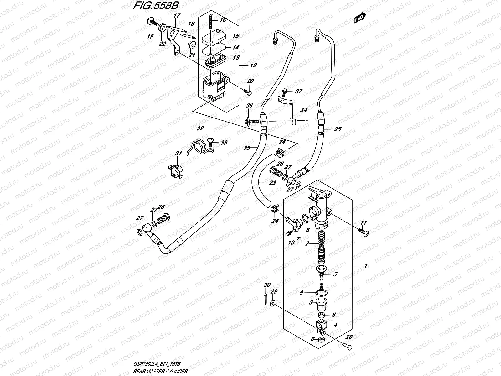 558B - REAR MASTER CYLINDER (GSR750ZAL4 E21)