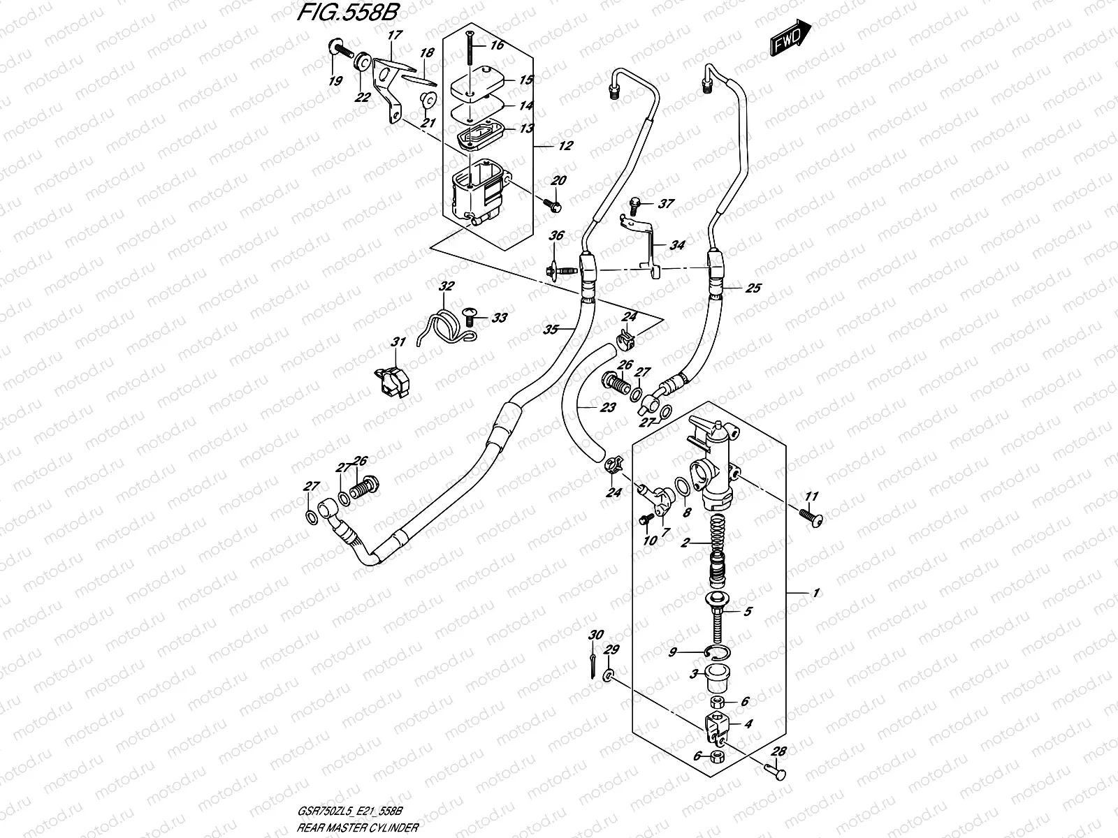 558B - REAR MASTER CYLINDER (GSR750ZAL5 E21)