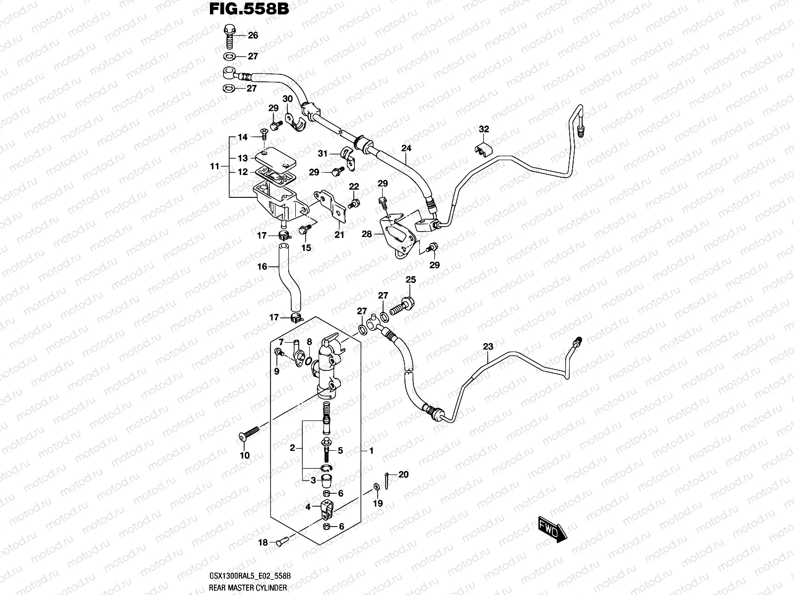 558B - REAR MASTER CYLINDER (GSX1300RAL5 E19)