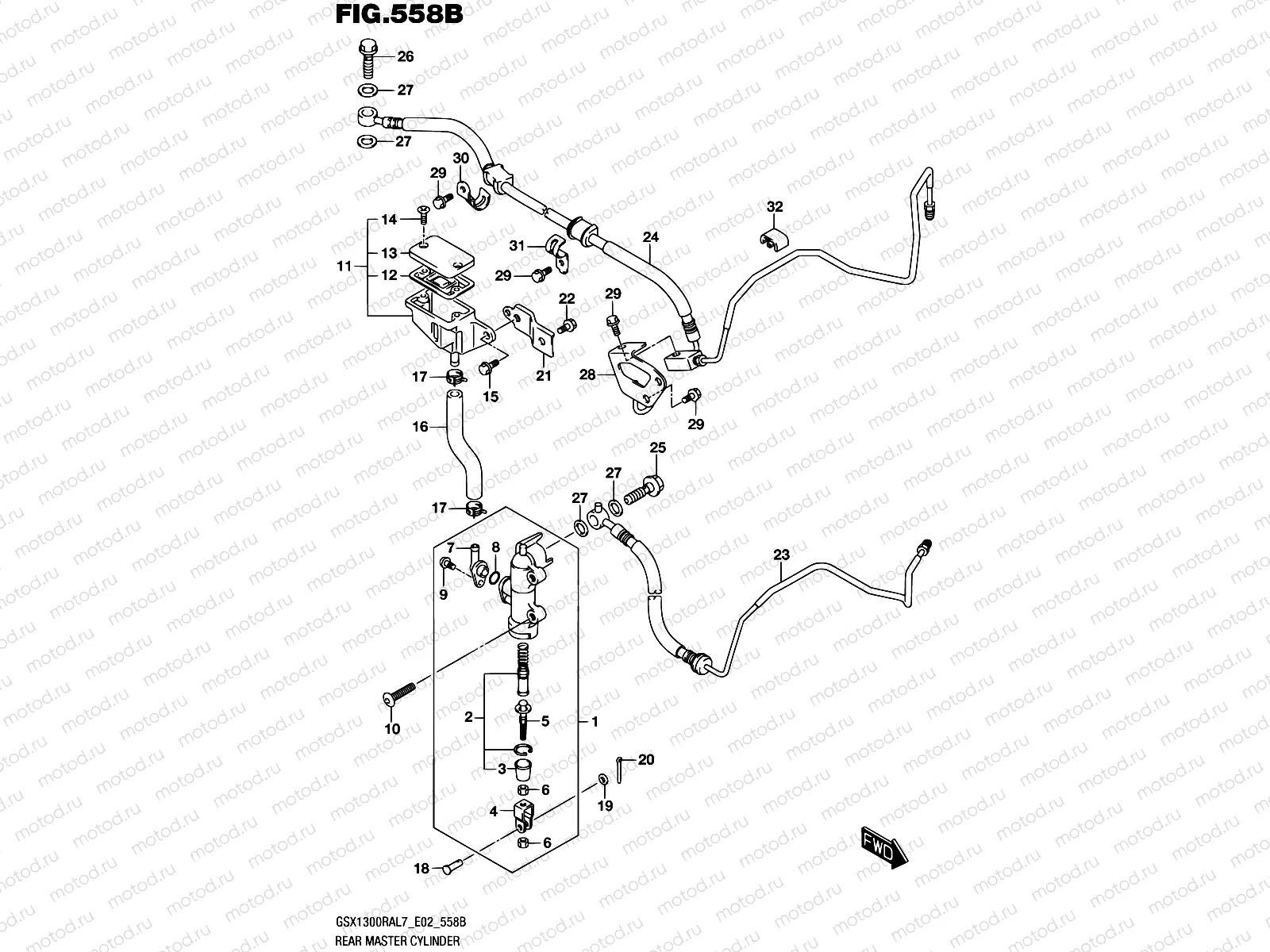 558B - REAR MASTER CYLINDER (GSX1300RAL7 E19)