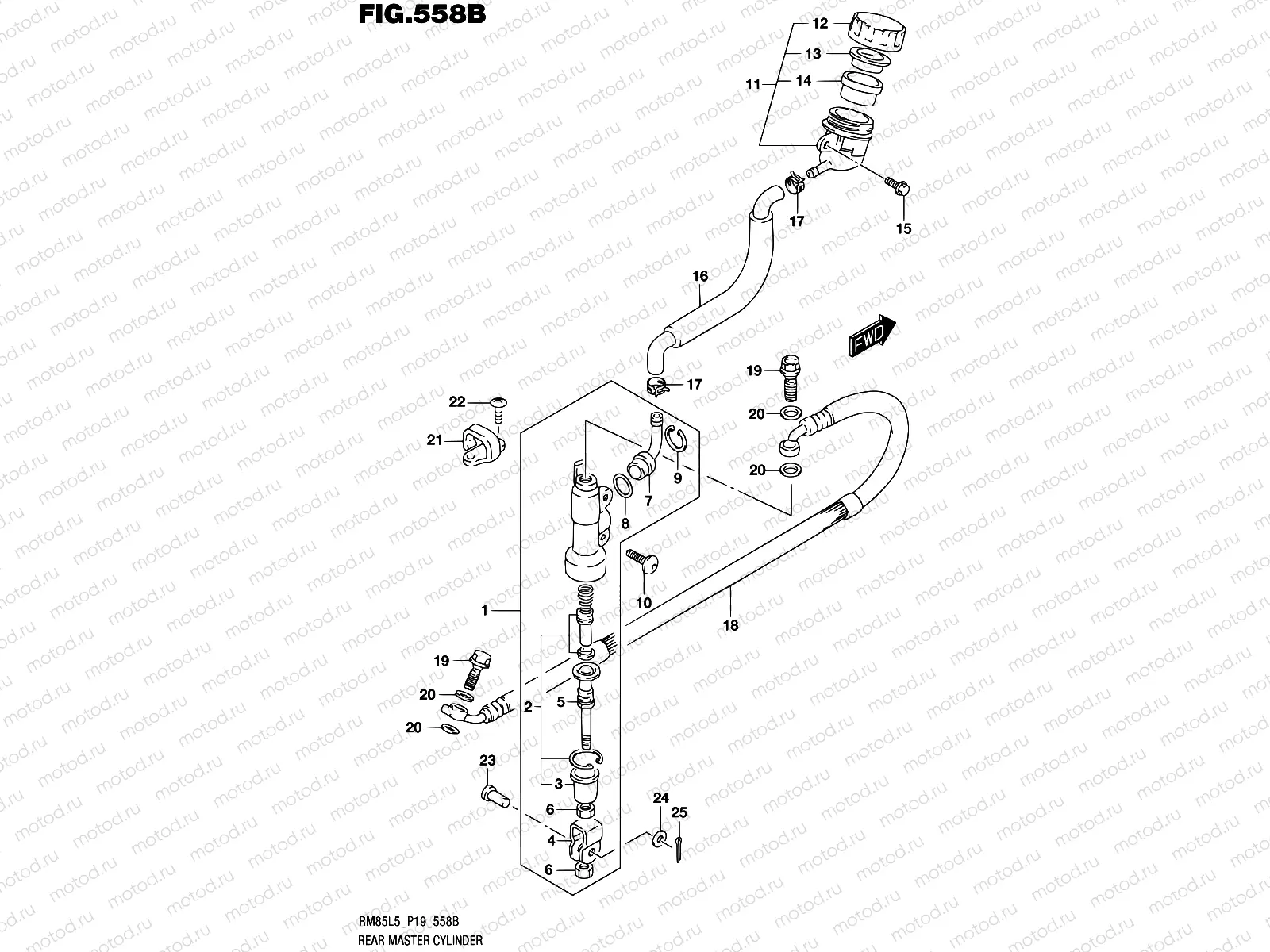 558B - REAR MASTER CYLINDER (RM85LL5 P19)