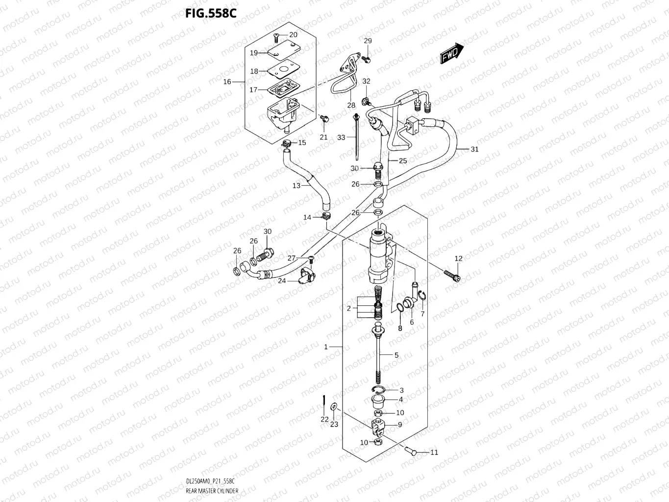 558C - REAR MASTER CYLINDER