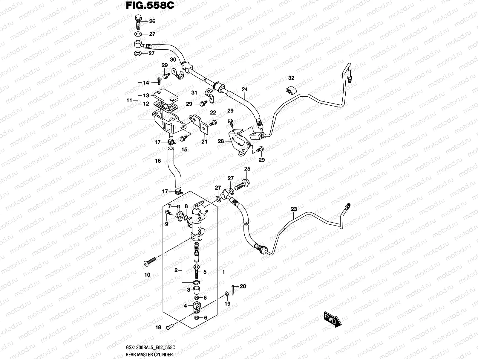 558C - REAR MASTER CYLINDER (GSX1300RAUFL5 E19)