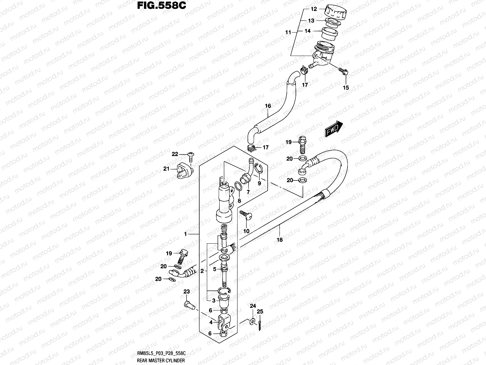558C - REAR MASTER CYLINDER (RM85LL5 P28)