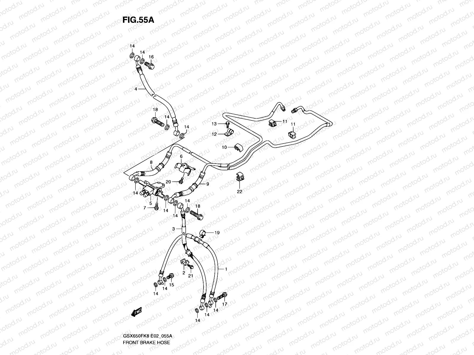 55A - FRONT BRAKE HOSE (GSX650FAK9/FUAK9/FAL0/FUAL0)