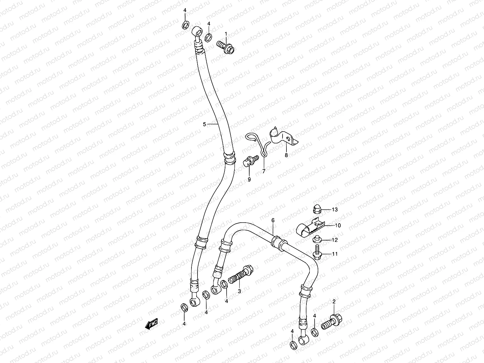 55A - FRONT BRAKE HOSE (MODEL S/T/V/W)