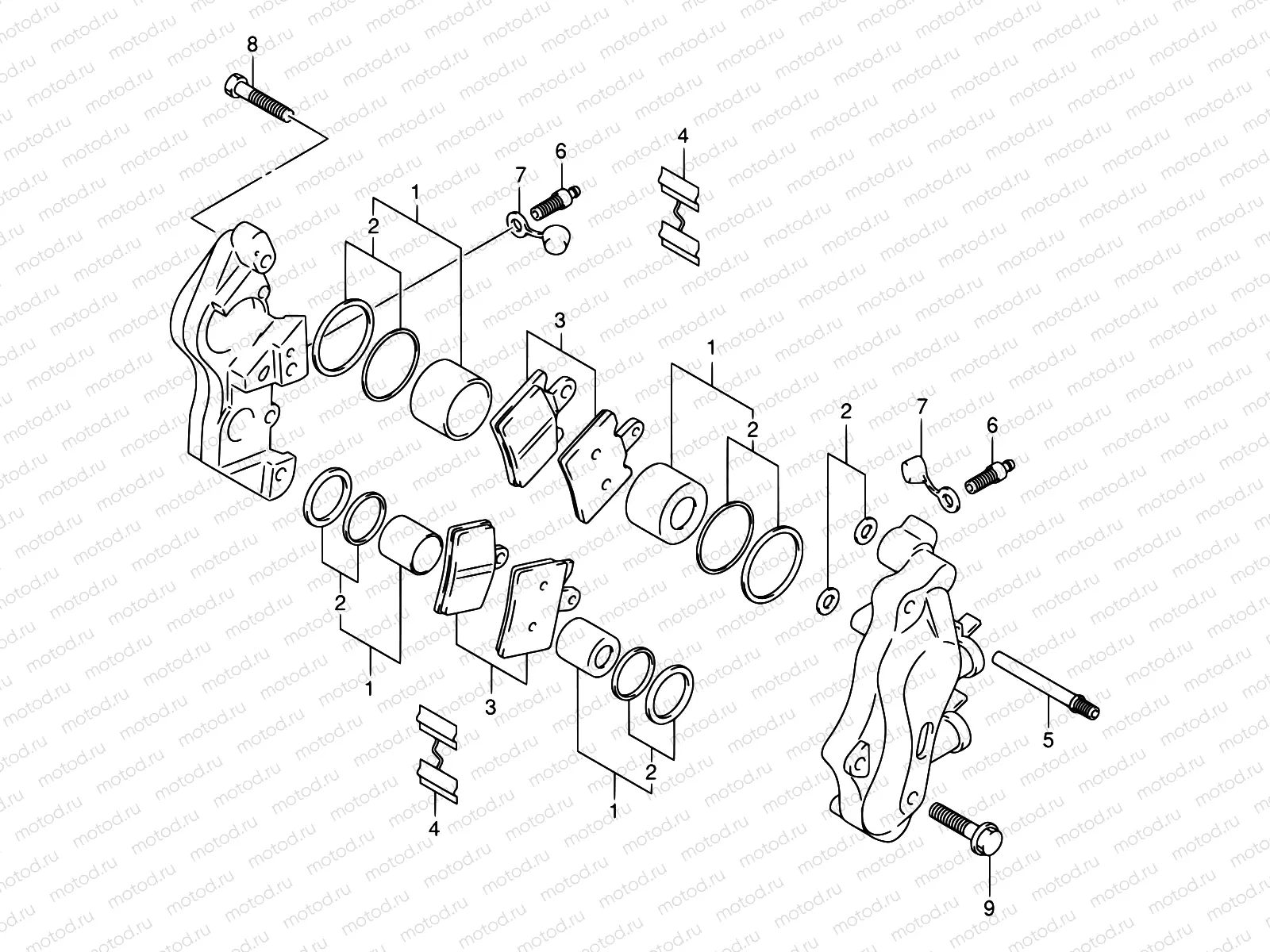 55A - FRONT CALIPER (MODEL K1/K2)