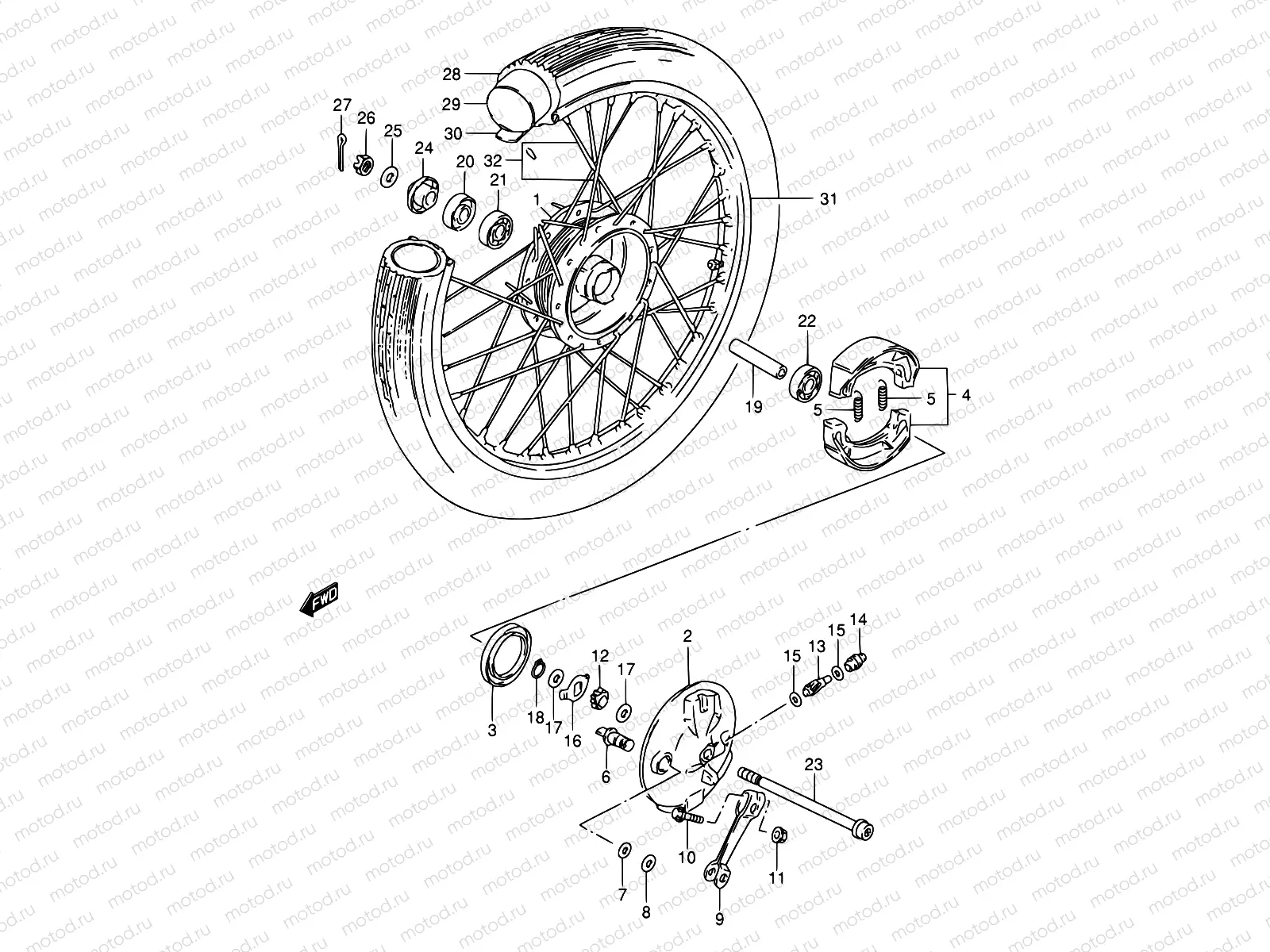 55A - FRONT WHEEL (GS125UR)