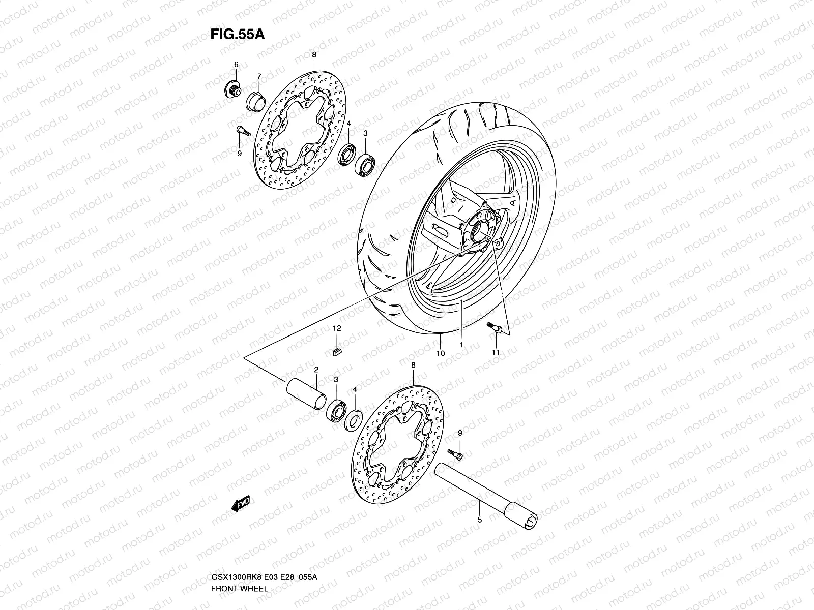 55A - FRONT WHEEL (MODEL L0)