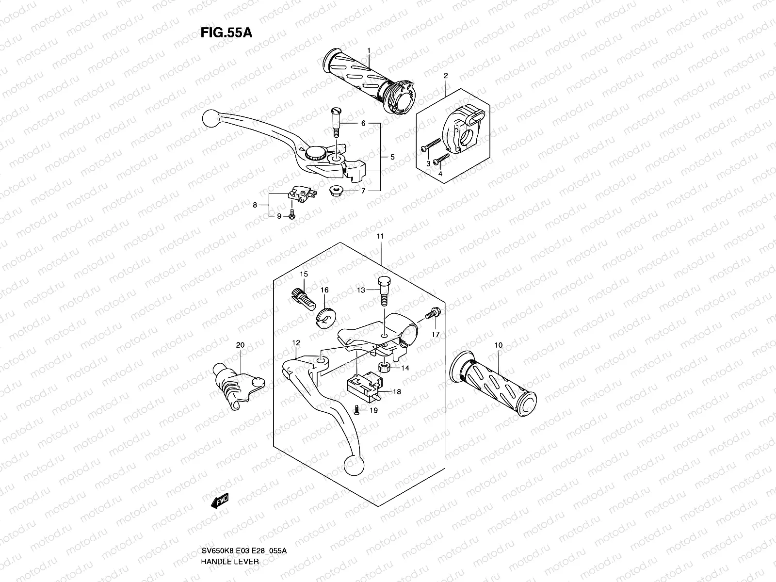 55A - HANDLE LEVER (MODEL L0)