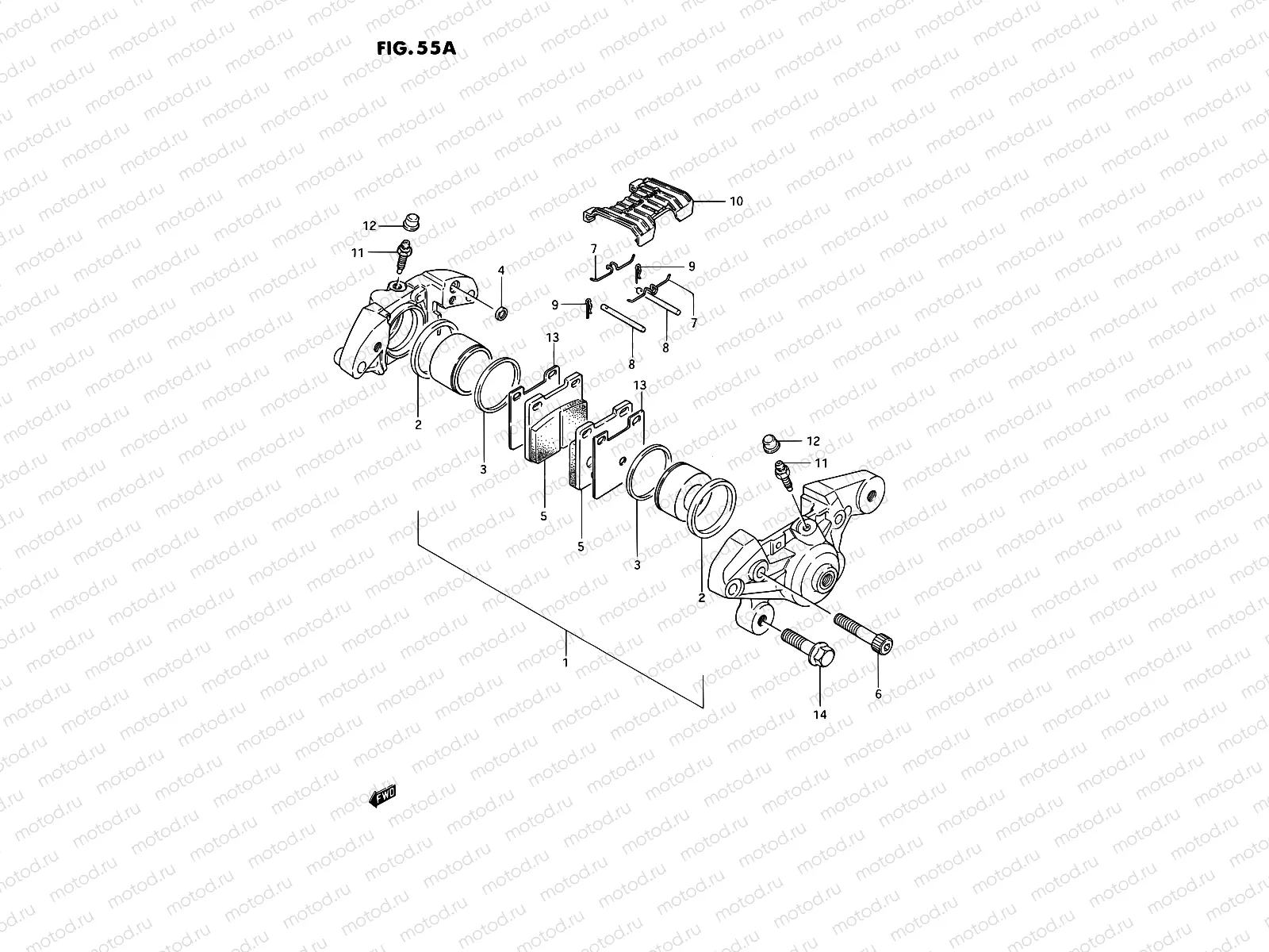 55A - REAR CALIPERS (MODEL P/R)