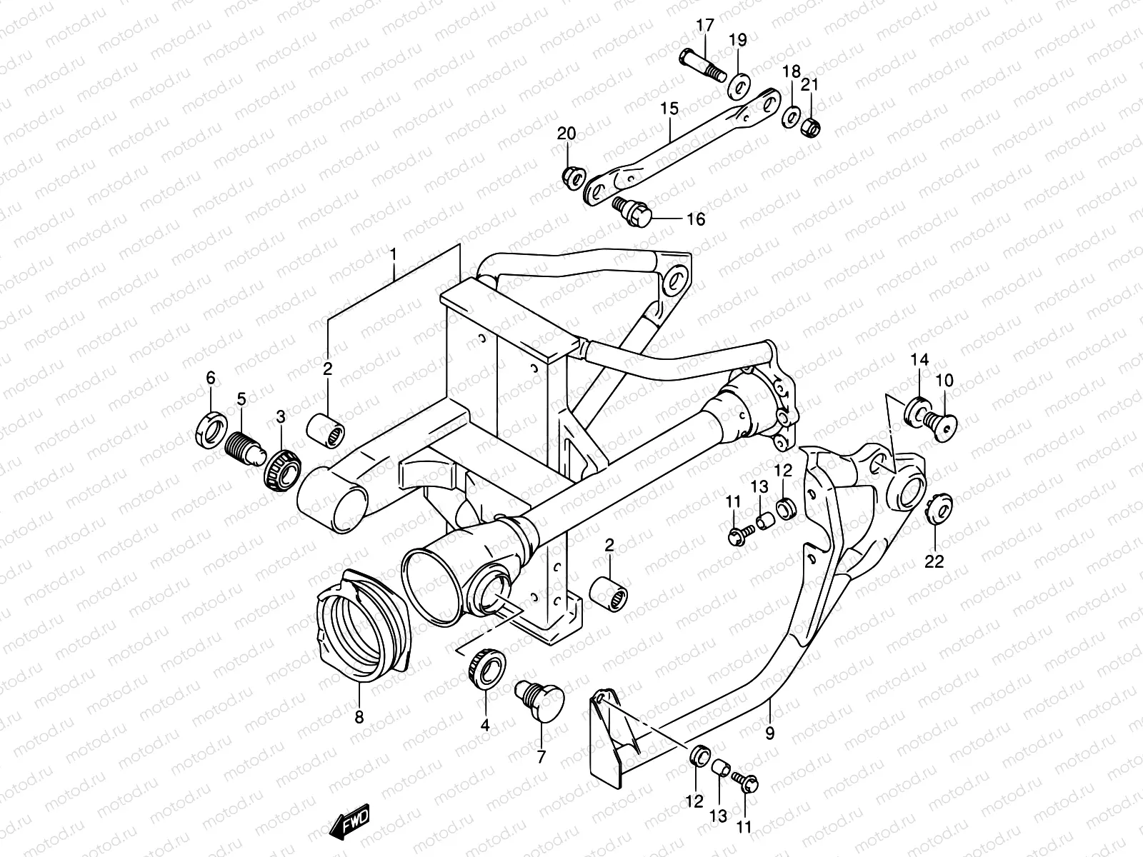 55A - REAR SWINGING ARM (MODEL K3/K4/K5)