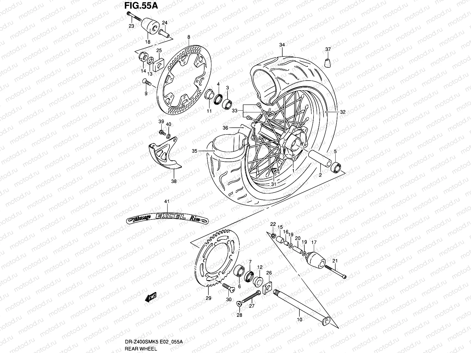 55A - REAR WHEEL (MODEL K7/K8/K9)