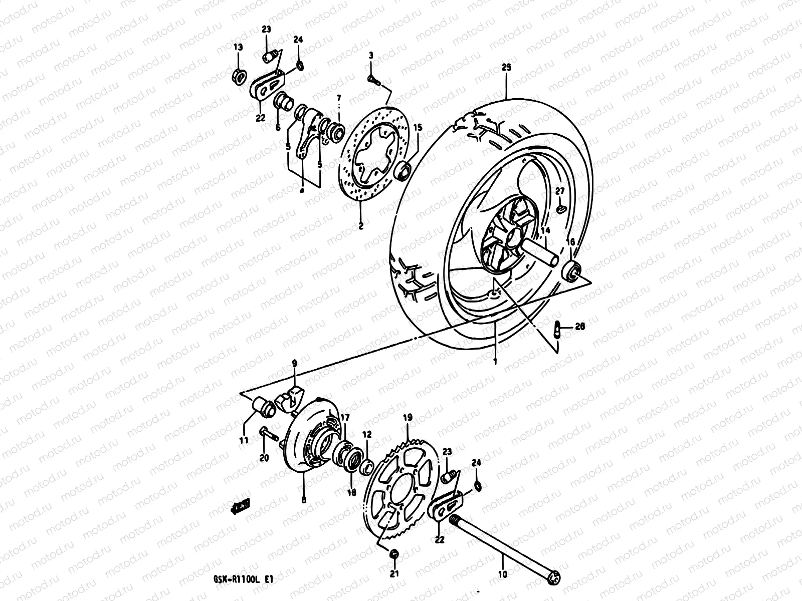 55A - REAR WHEEL (MODEL L)