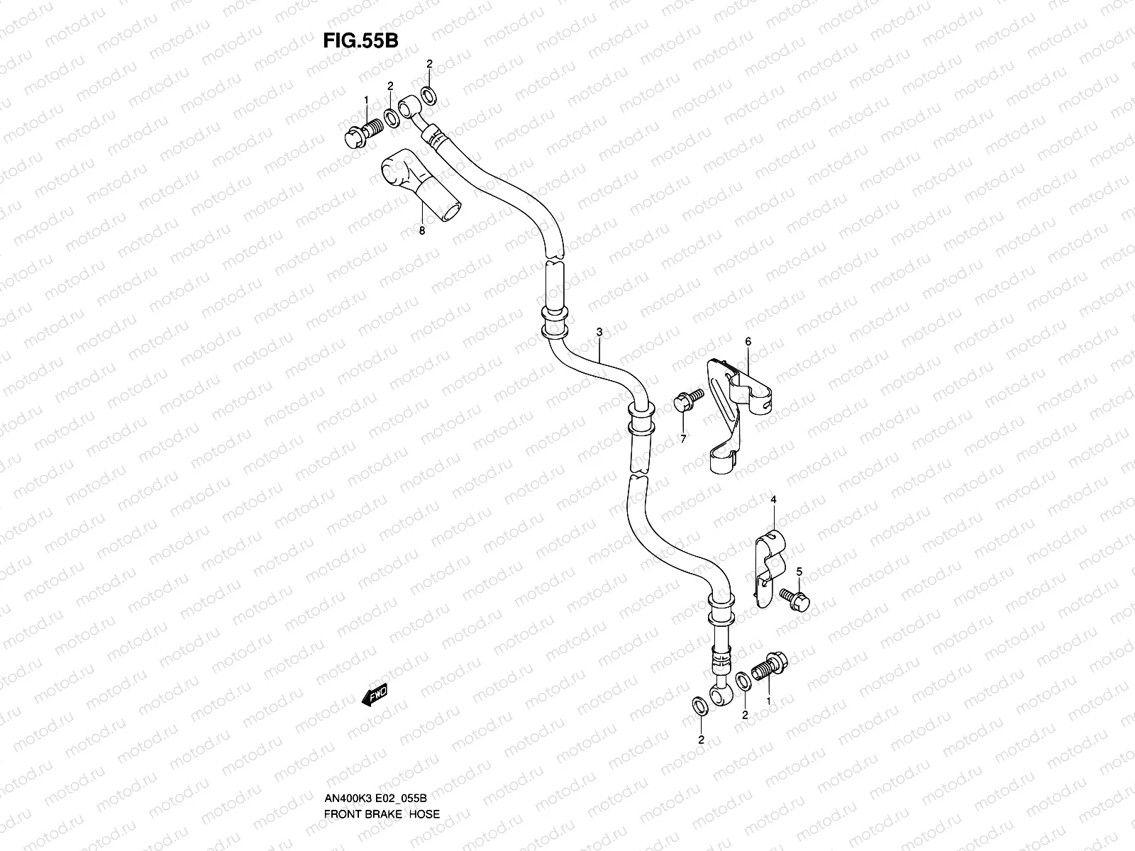 55B - FRONT BRAKE HOSE (AN400SK5/SK6)