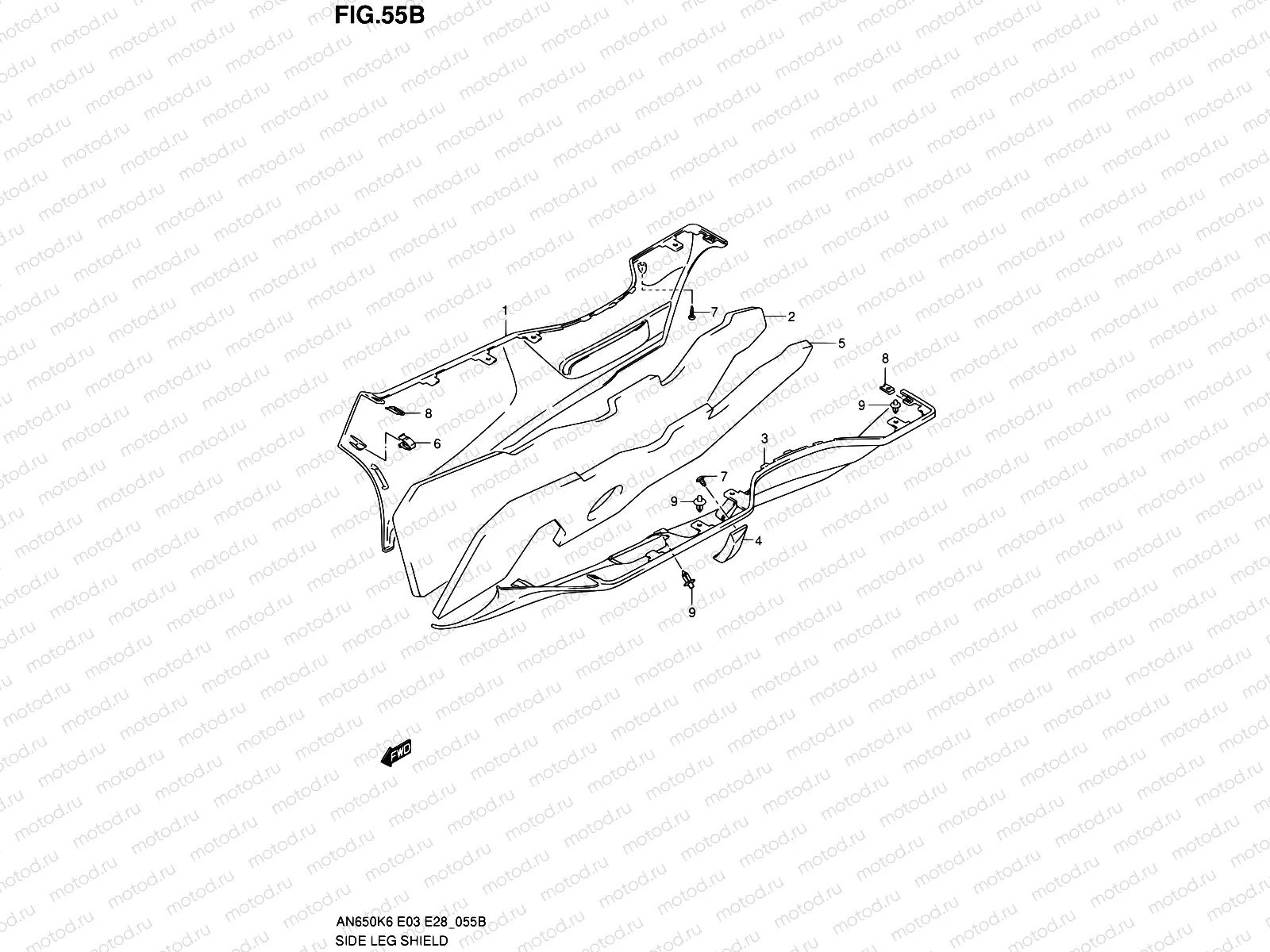 55B - SIDE LEG SHIELD (MODEL K8)