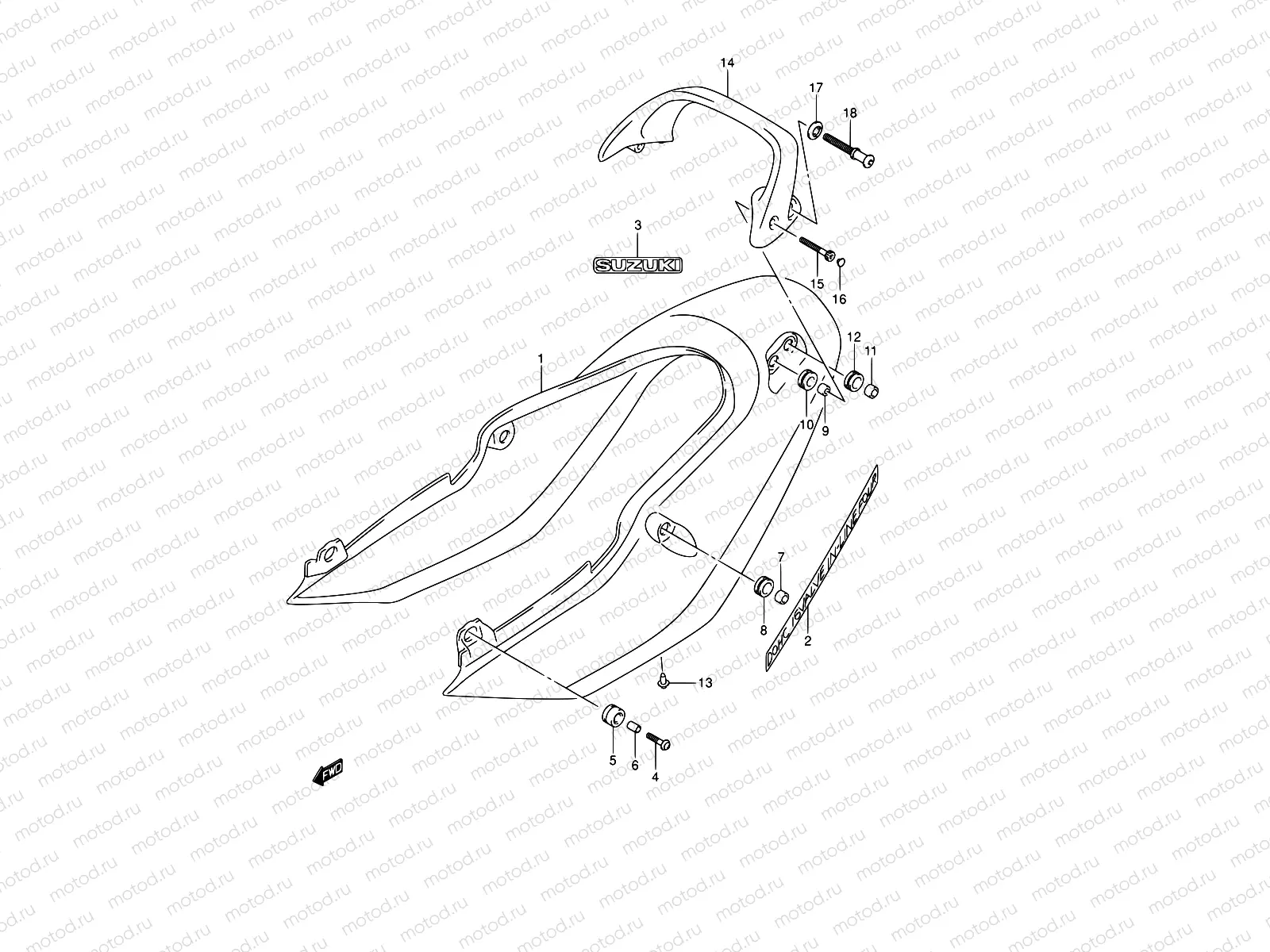 55C - SEAT TAIL COVER (GSF1200SK4)