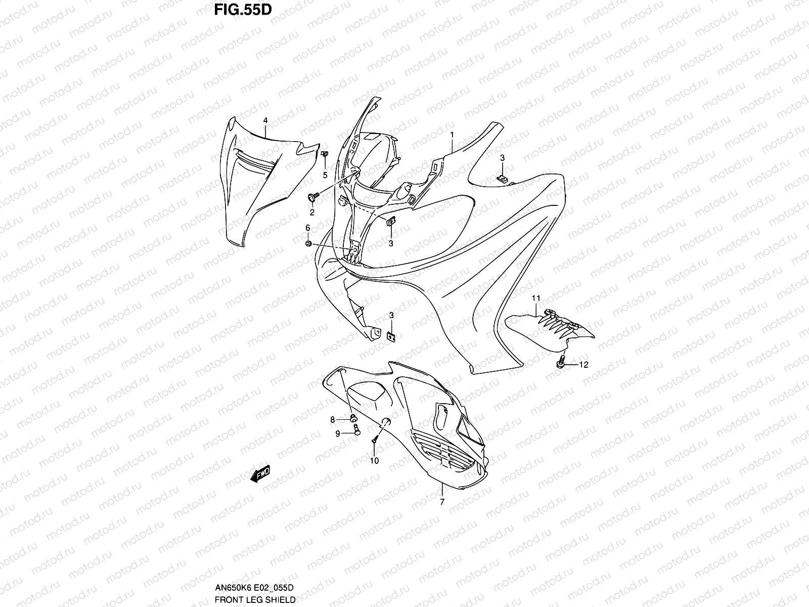 55D - FRONT LEG SHIELD (AN650AL0)