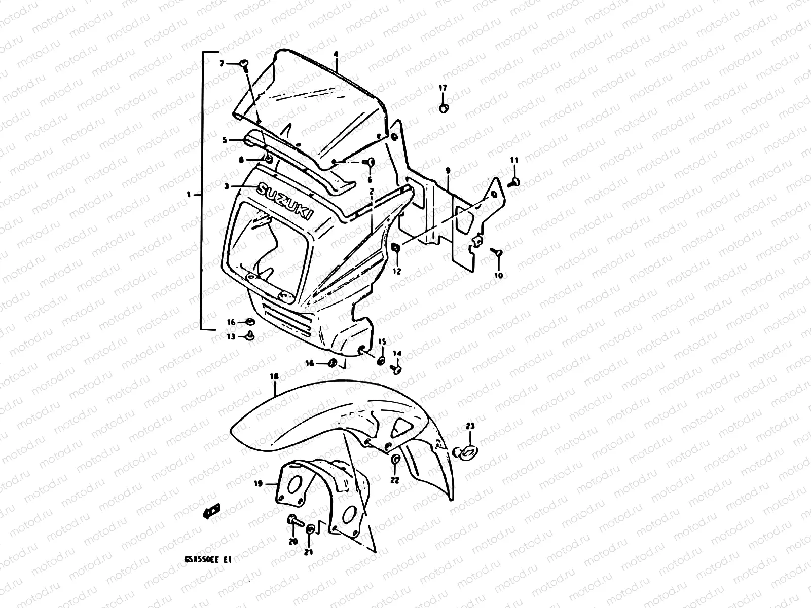 56 - COVER HEADLAMP - FRONT FENDER (MODEL E)