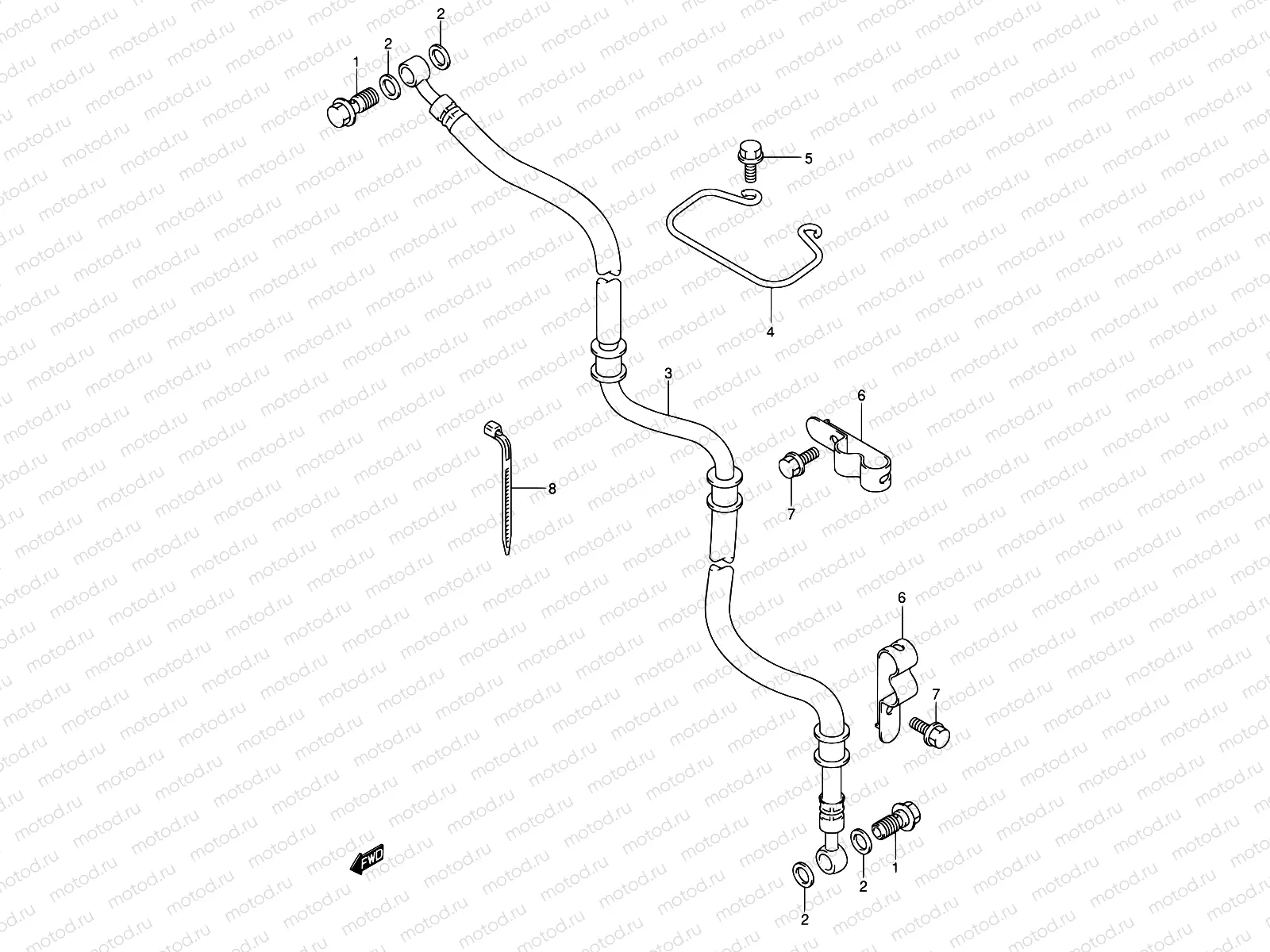 56 - FRONT BRAKE HOSE (MODEL K3)