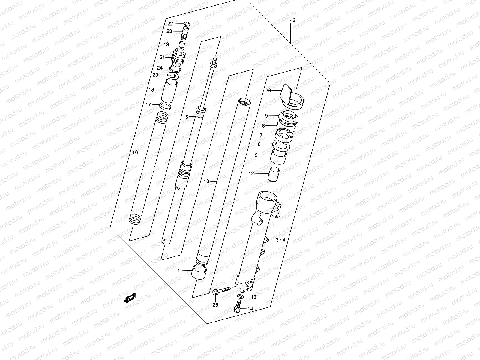 56 - FRONT DAMPER (GSF1200K1/K2/K3/K4/ZK4/K5/ZK5)