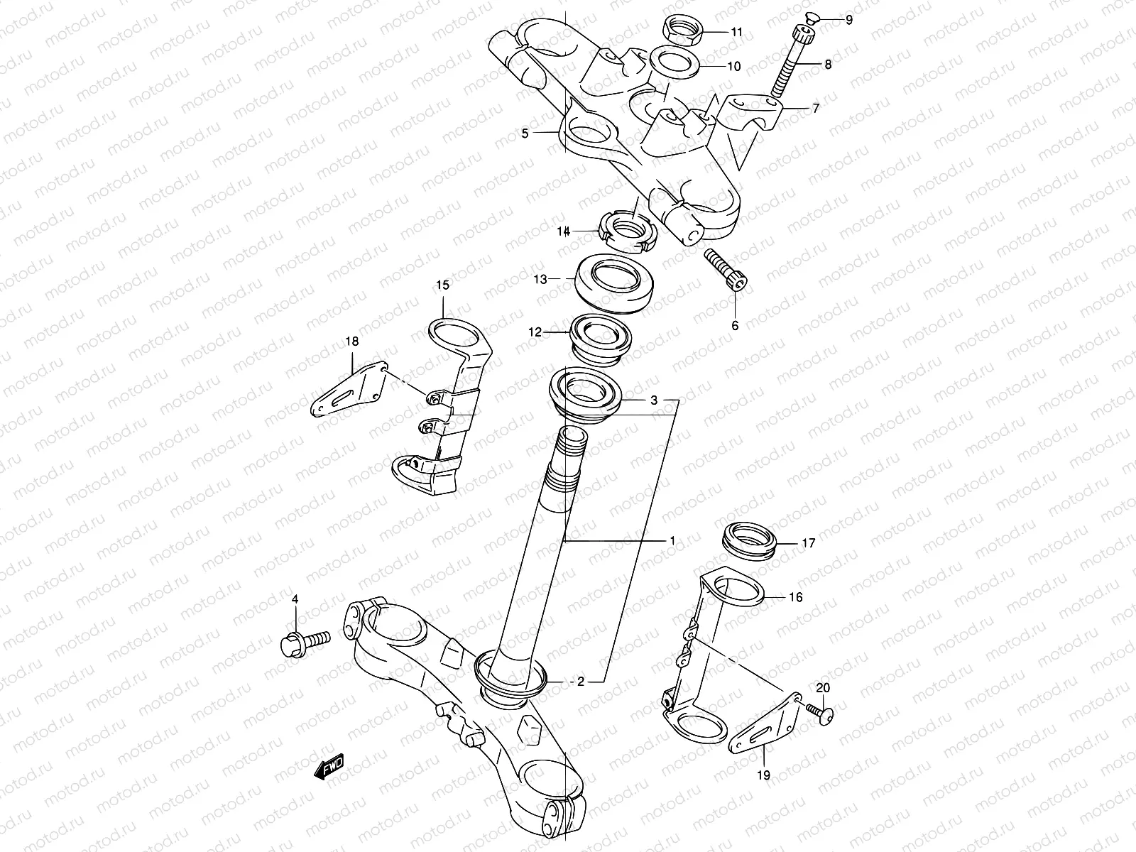 56 - FRONT FORK BRACKET (SEE NOTE)
