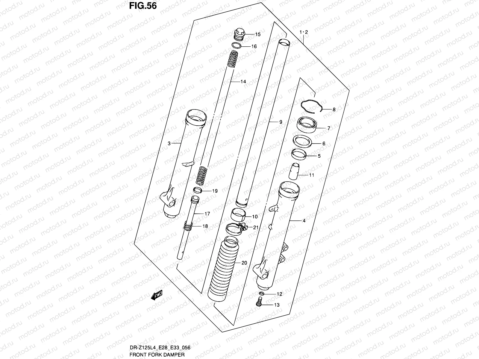 56 - FRONT FORK DAMPER (DR-Z125LL4 E28)