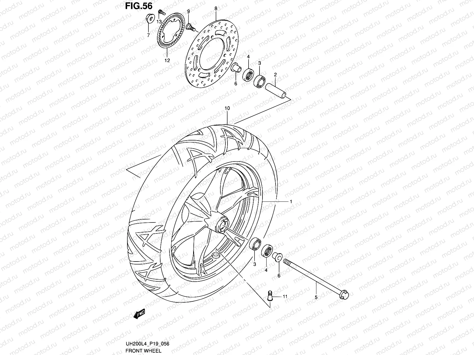 56 - FRONT WHEEL (UH200AL4 P19)