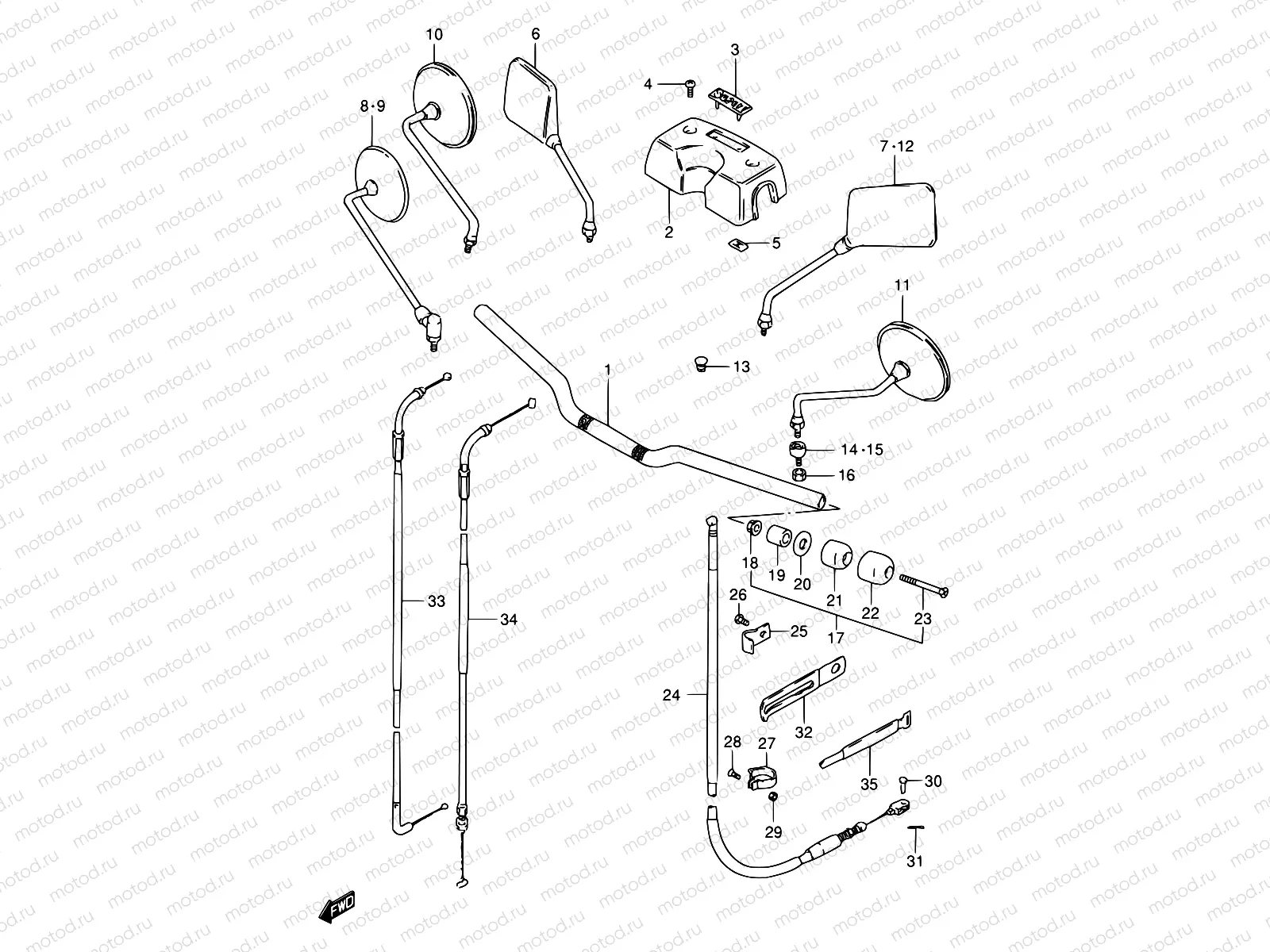 56 - HANDLEBAR - FRONT CABLE