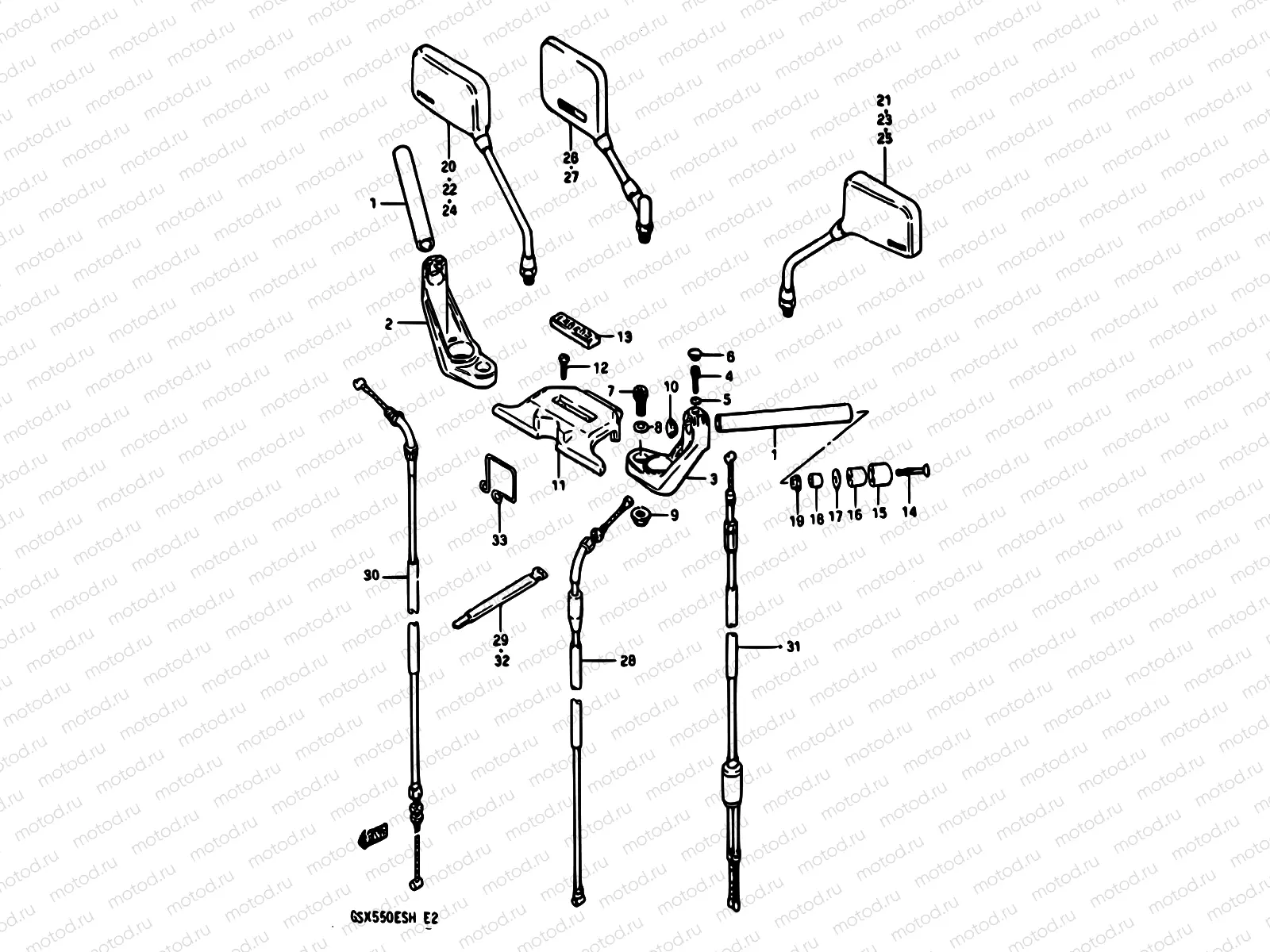 56 - HANDLEBAR (GSX550ESF/EFF/ESG/EFG/ESH/EFH)