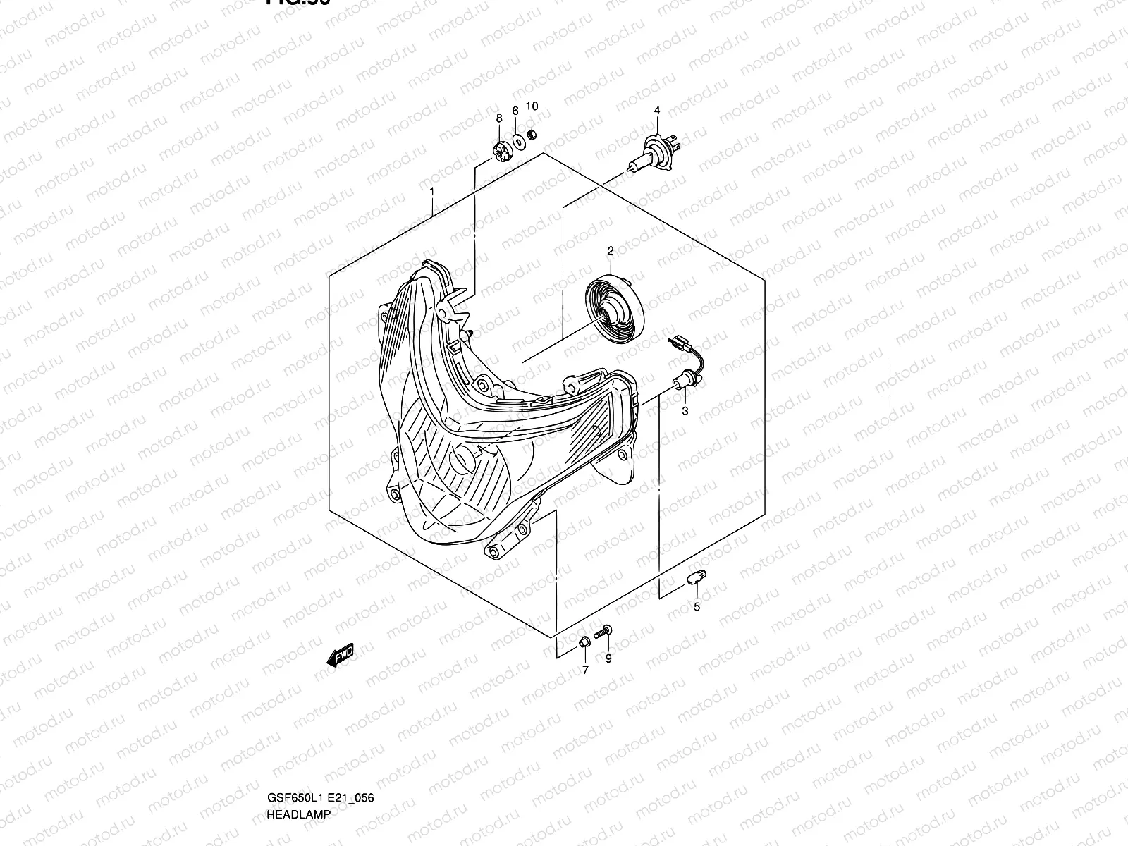 56 - HEADLAMP (GSF650SAL1 E21)