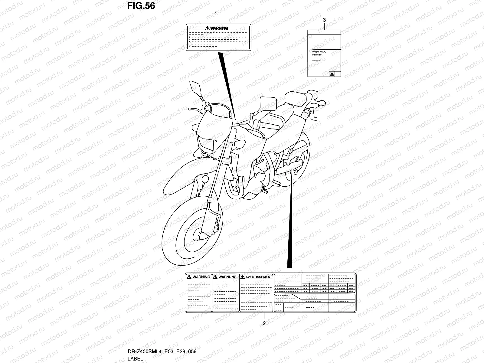 56 - LABEL (DR-Z400SML4 E28)
