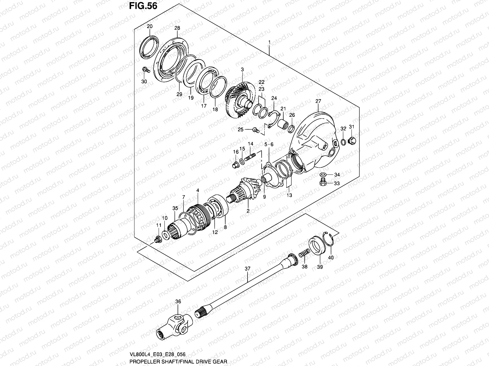 56 - PROPELLER SHAFT/FINAL DRIVE GEAR