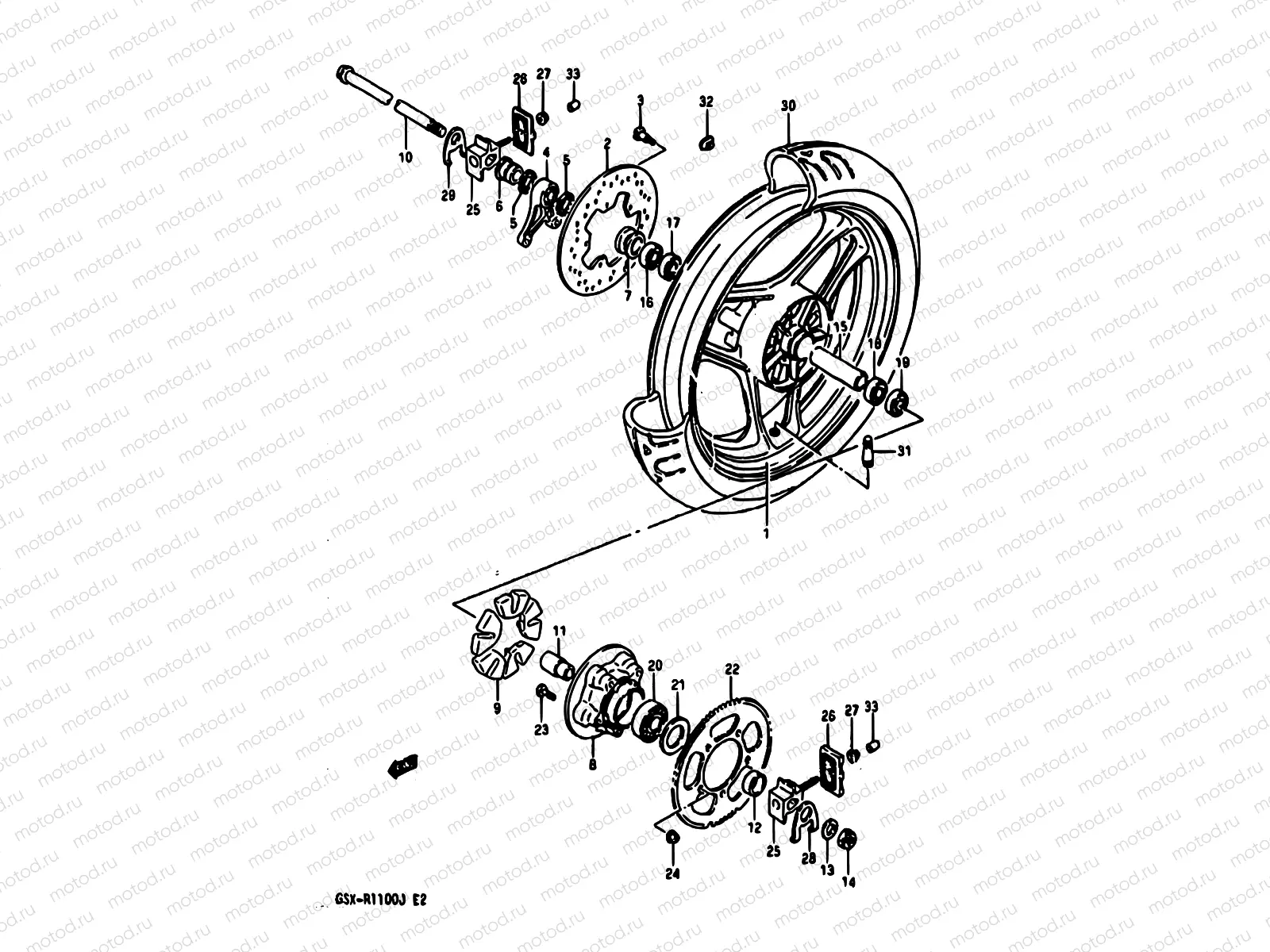 56 - REAR WHEEL (MODEL G/H)